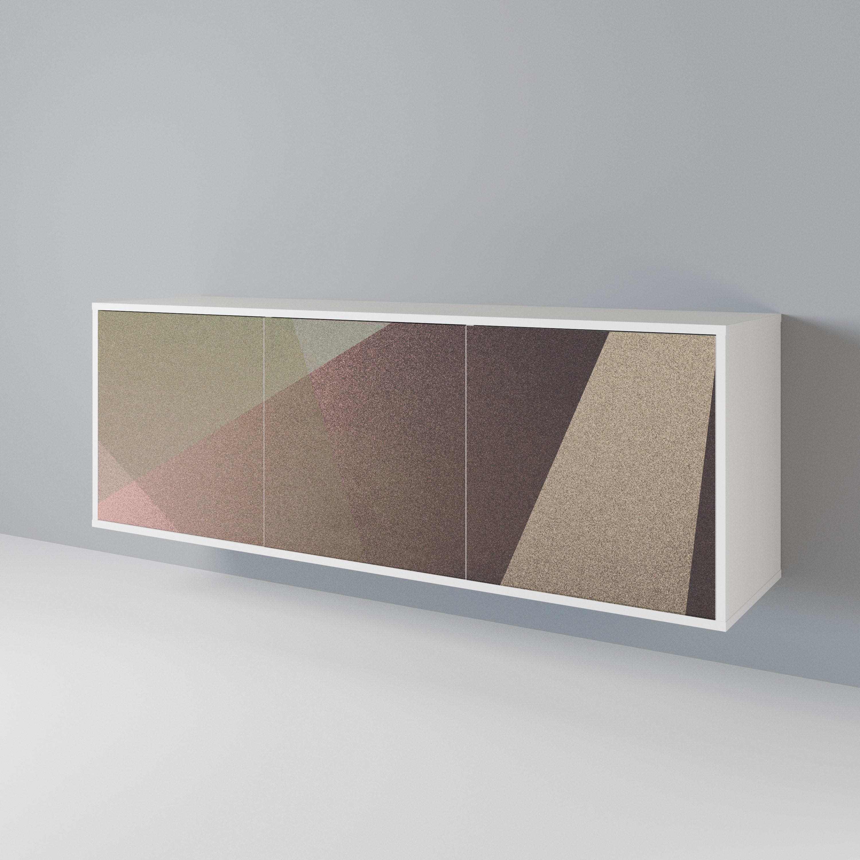 BEIGE GEOMETRY Aparador de 3 Puertas