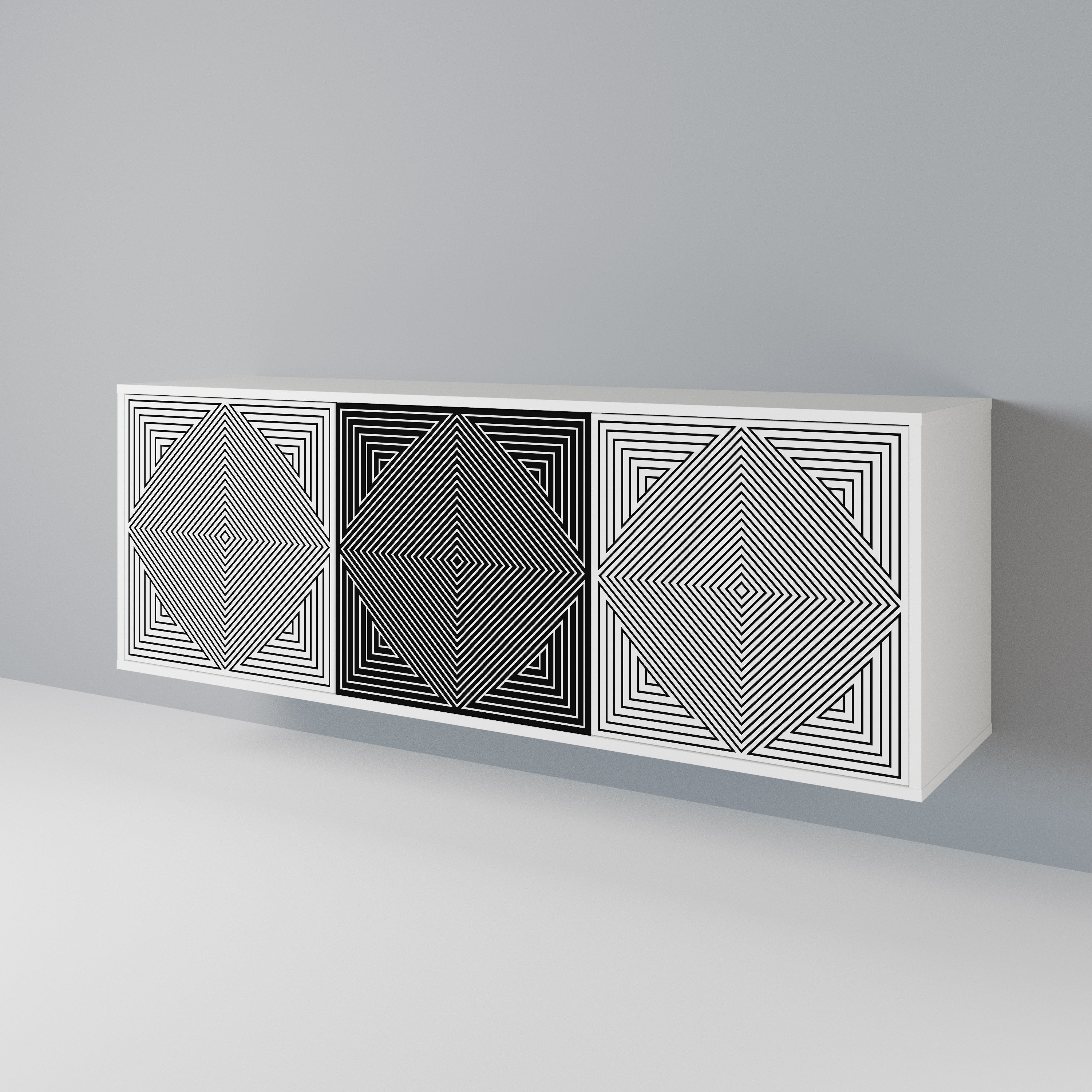 POLYGON ILLUSION Aparador de 3 Puertas