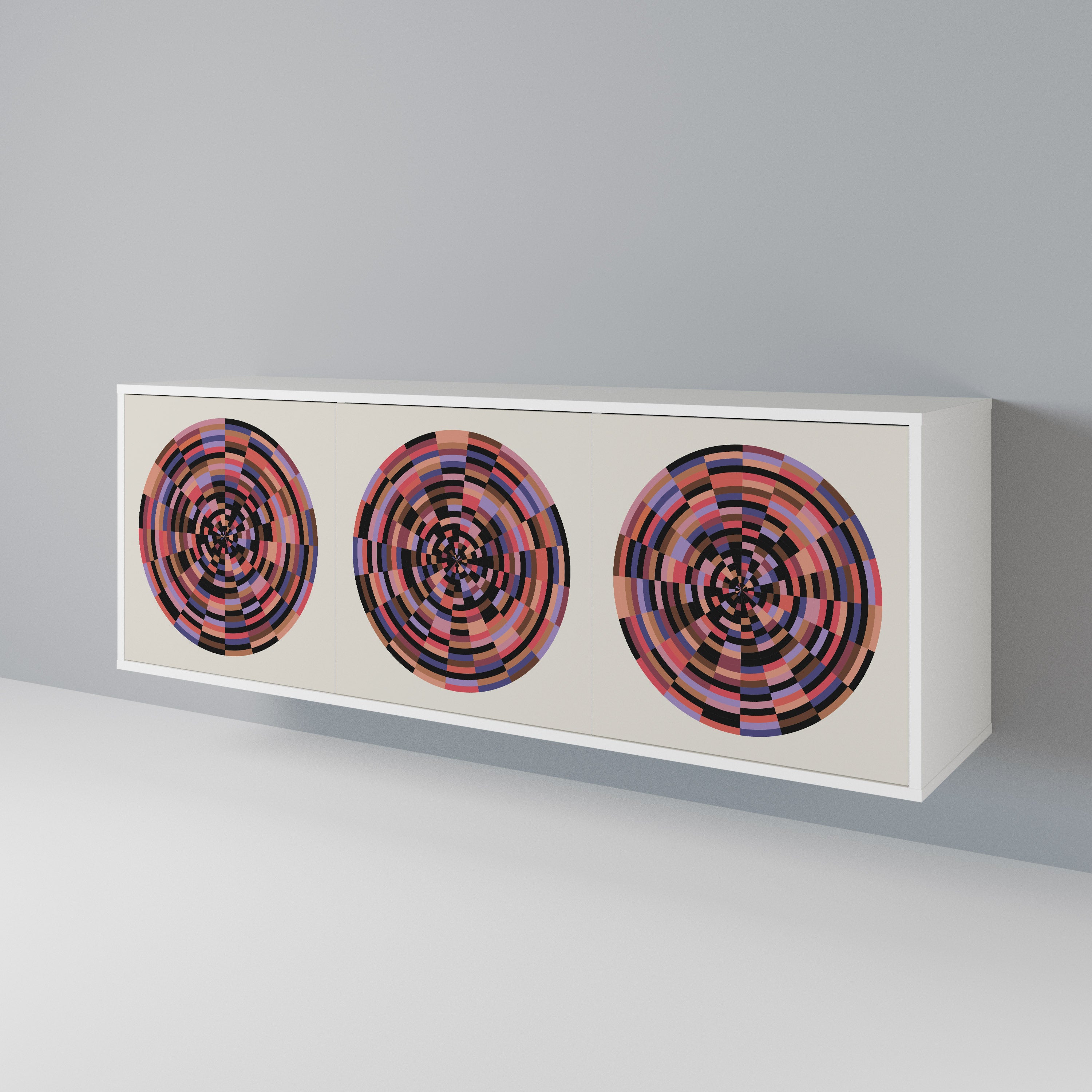 BROWN CIRCLES Aparador de 3 Puertas