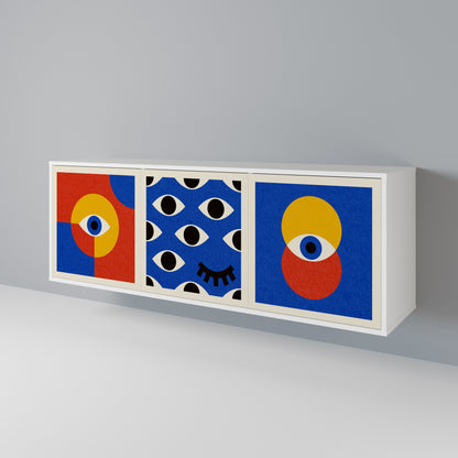 GEOMETRIC EYES Aparador de 3 Puertas