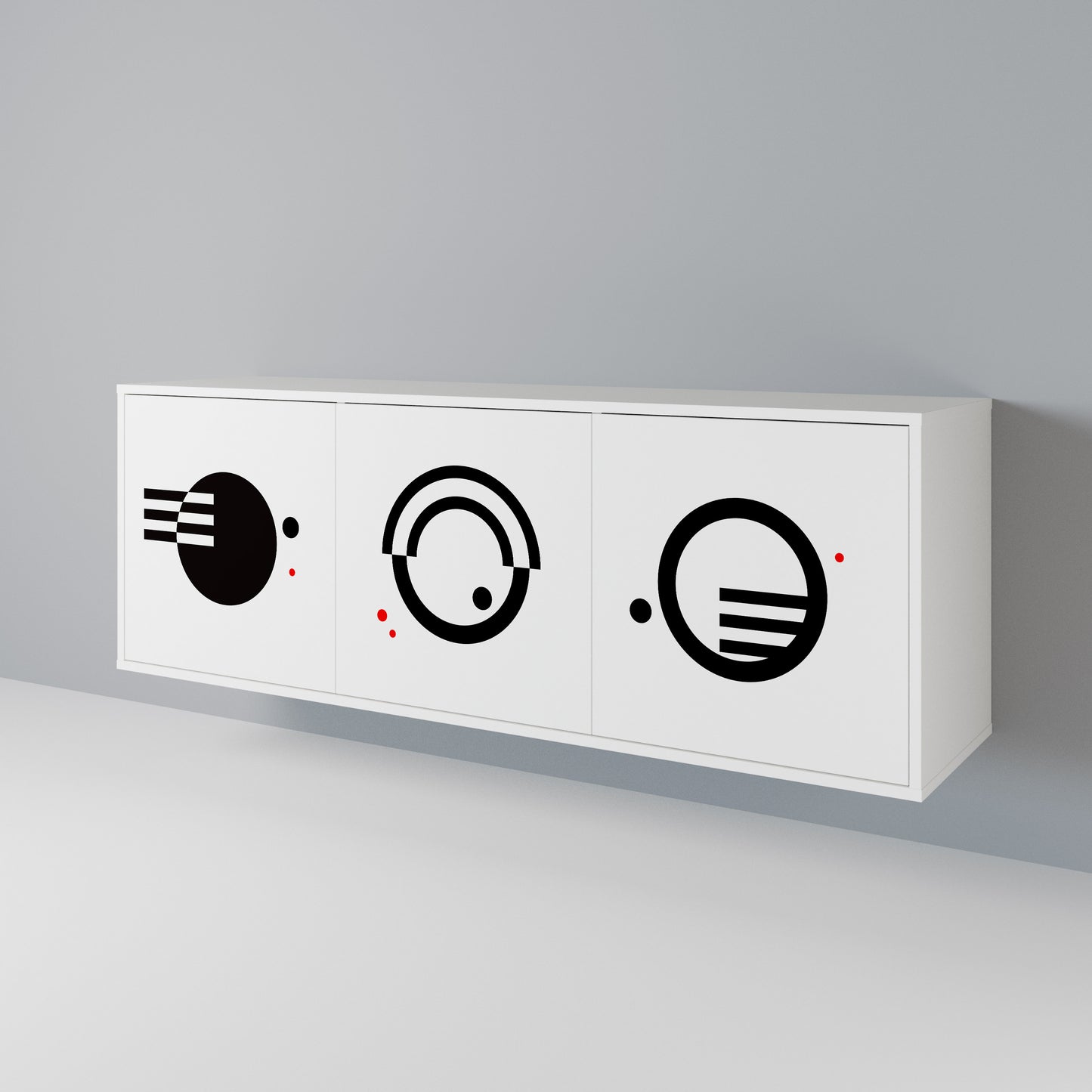 BLACK AND WHITE COMBINATION Aparador de 3 Puertas