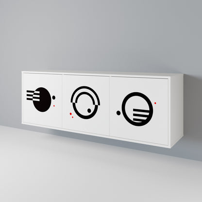 BLACK AND WHITE COMBINATION Aparador de 3 Puertas