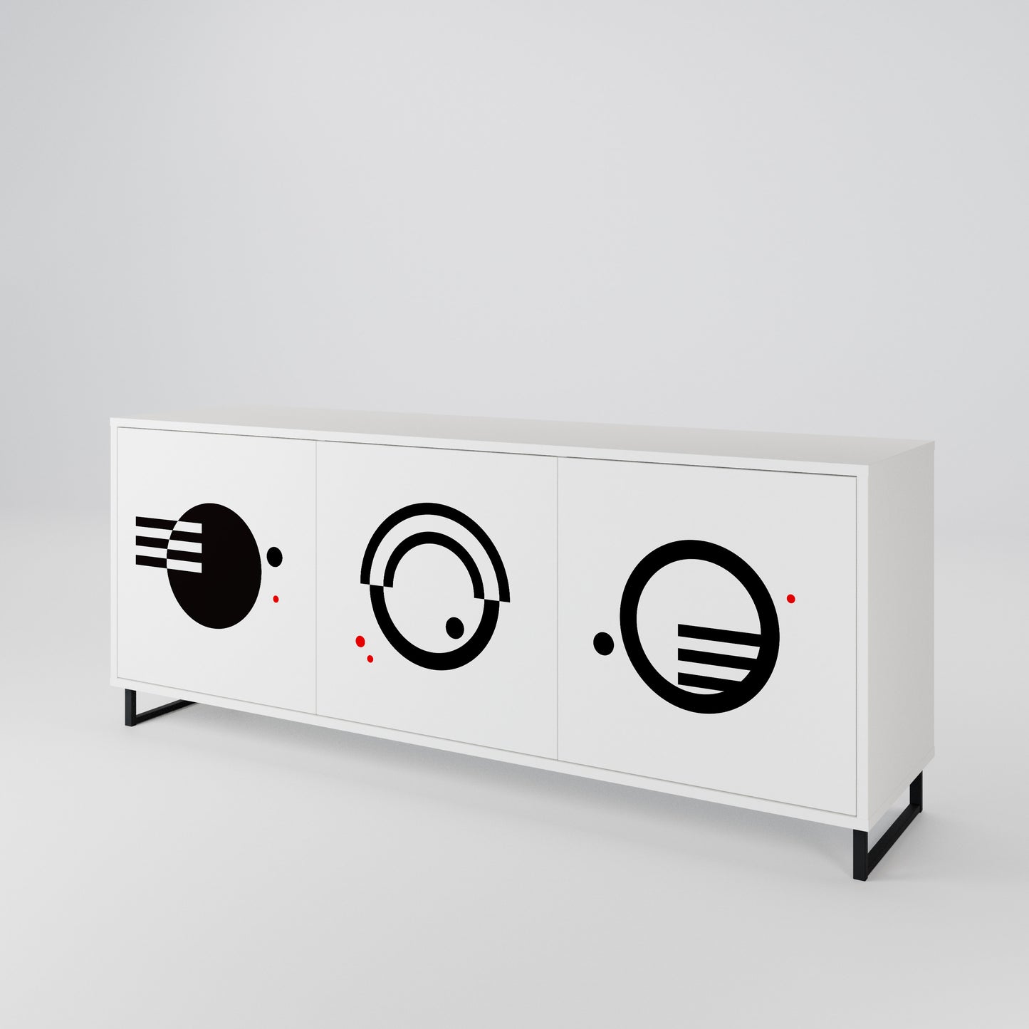 BLACK AND WHITE COMBINATION Aparador de 3 Puertas
