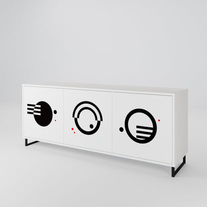 BLACK AND WHITE COMBINATION Aparador de 3 Puertas