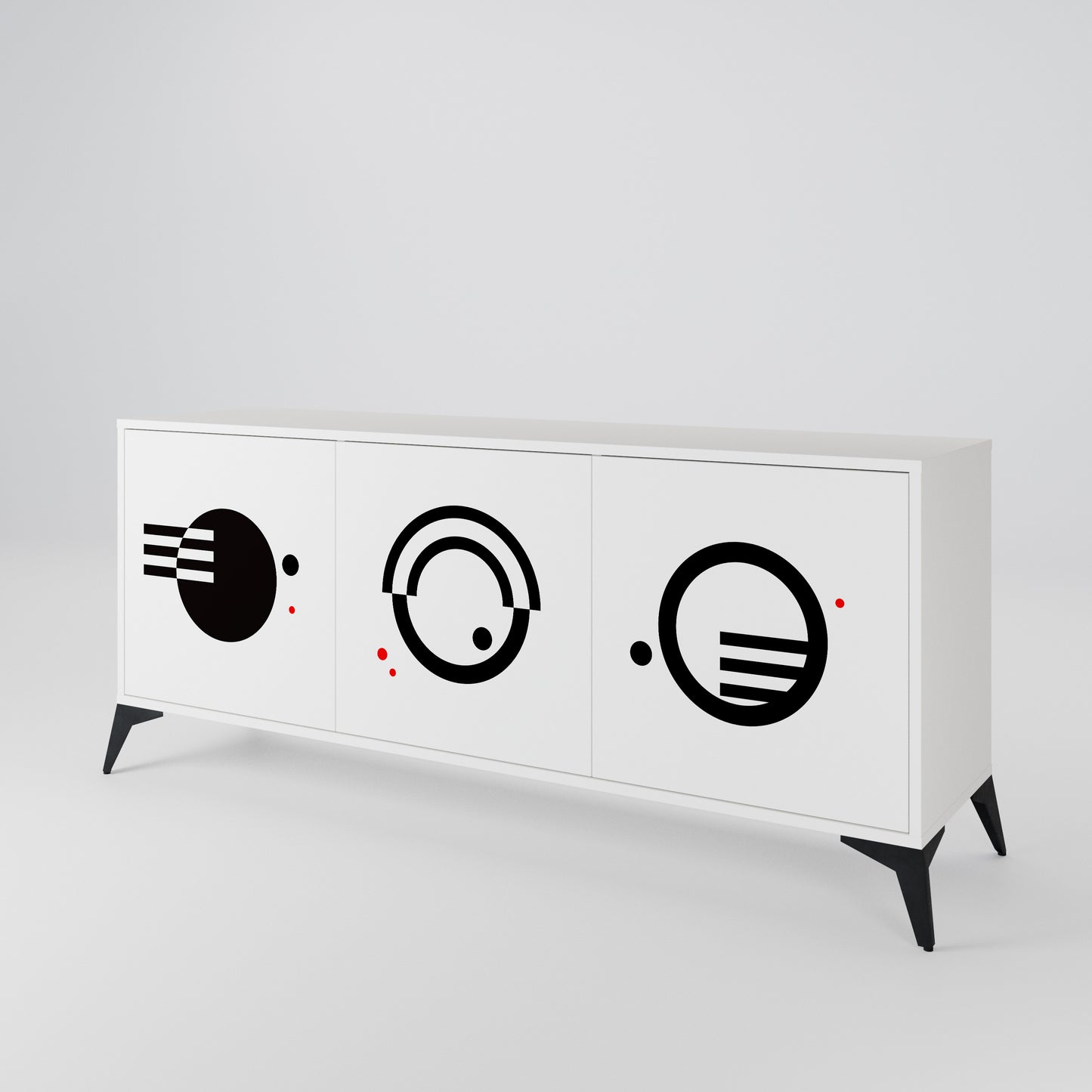 BLACK AND WHITE COMBINATION Aparador de 3 Puertas