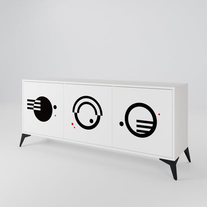 BLACK AND WHITE COMBINATION Aparador de 3 Puertas