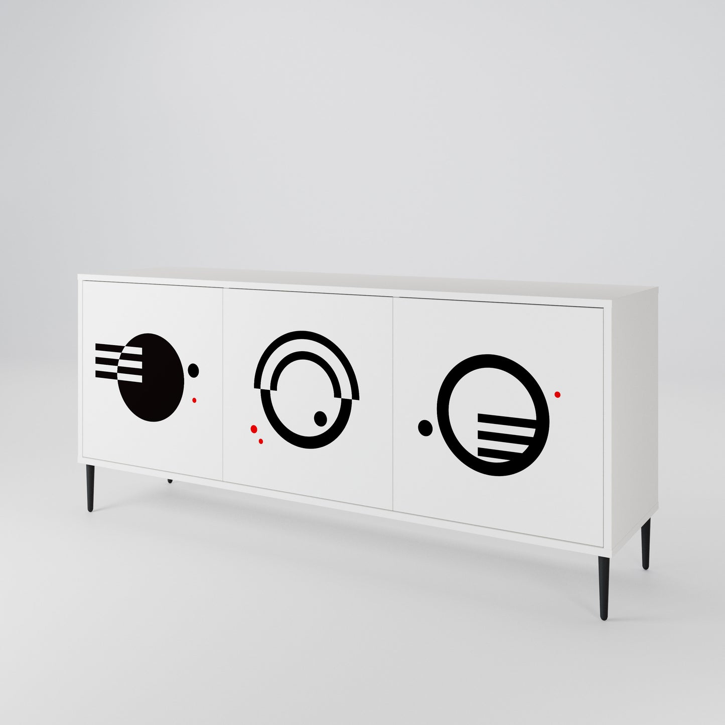BLACK AND WHITE COMBINATION Aparador de 3 Puertas