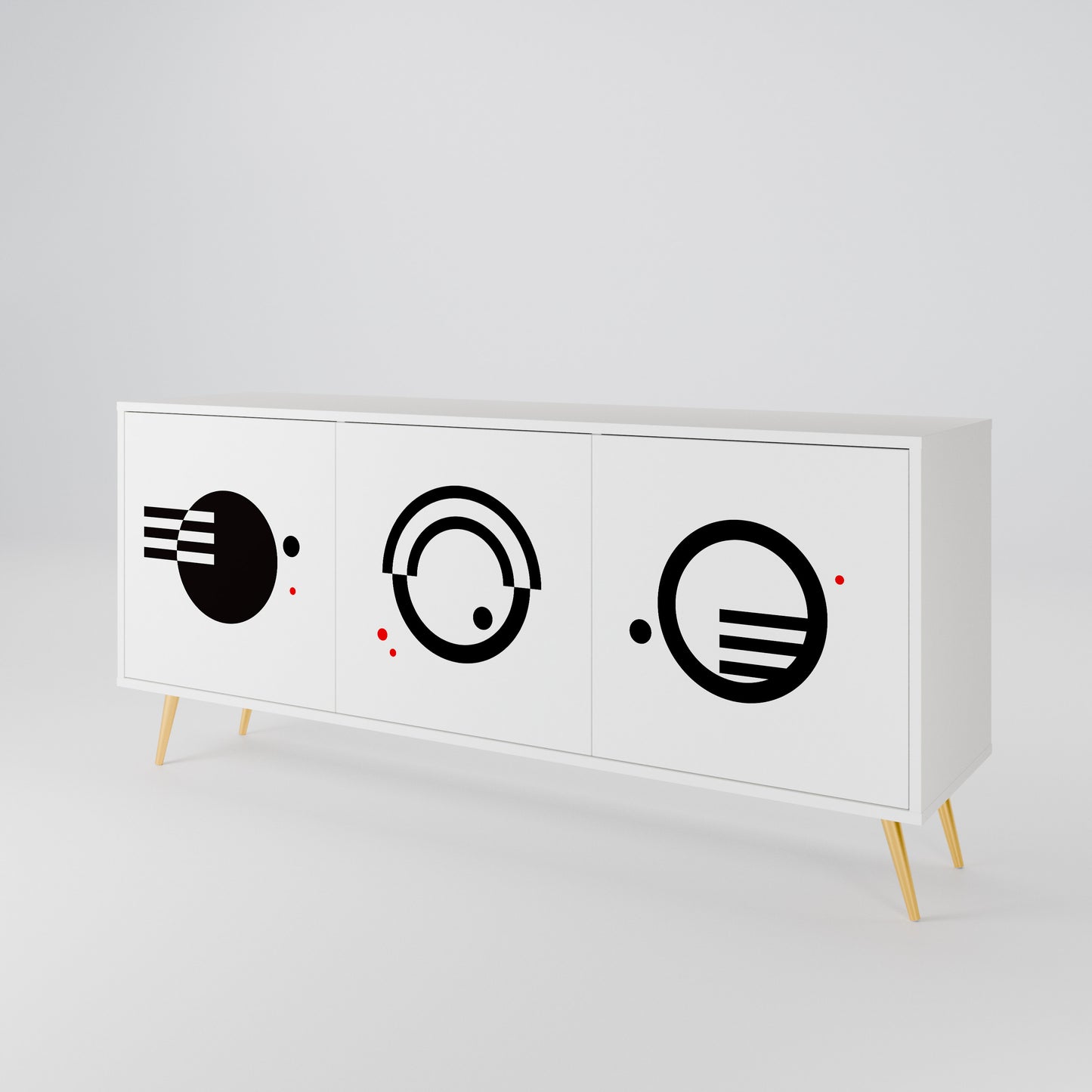 BLACK AND WHITE COMBINATION Aparador de 3 Puertas