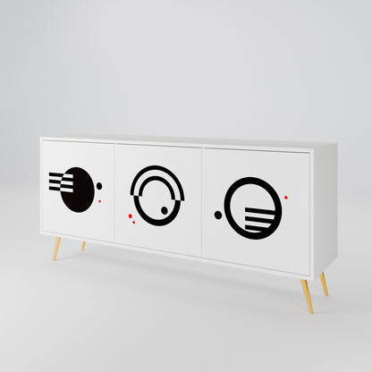 BLACK AND WHITE COMBINATION Aparador de 3 Puertas