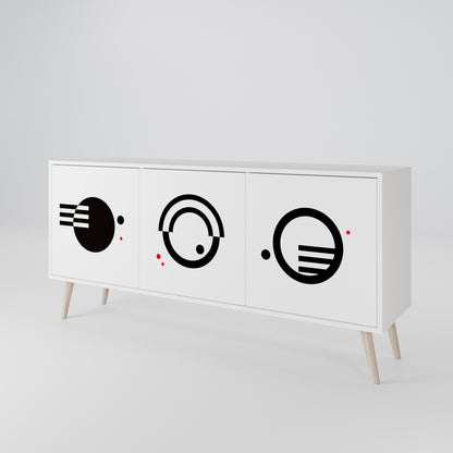 BLACK AND WHITE COMBINATION Aparador de 3 Puertas