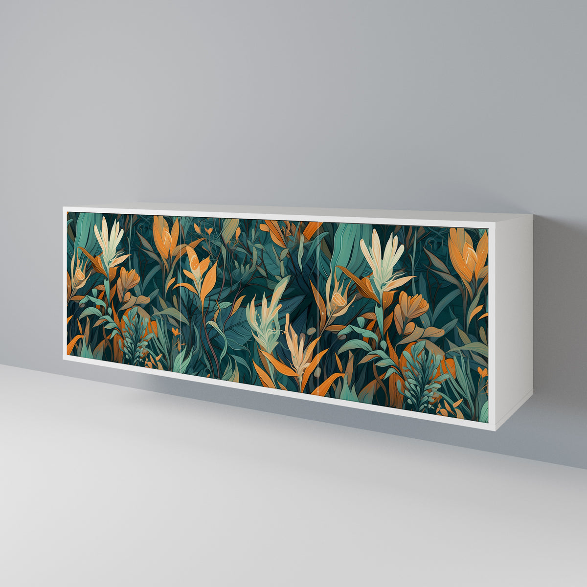 FLORAL SERENITY Aparador de 3 Puertas