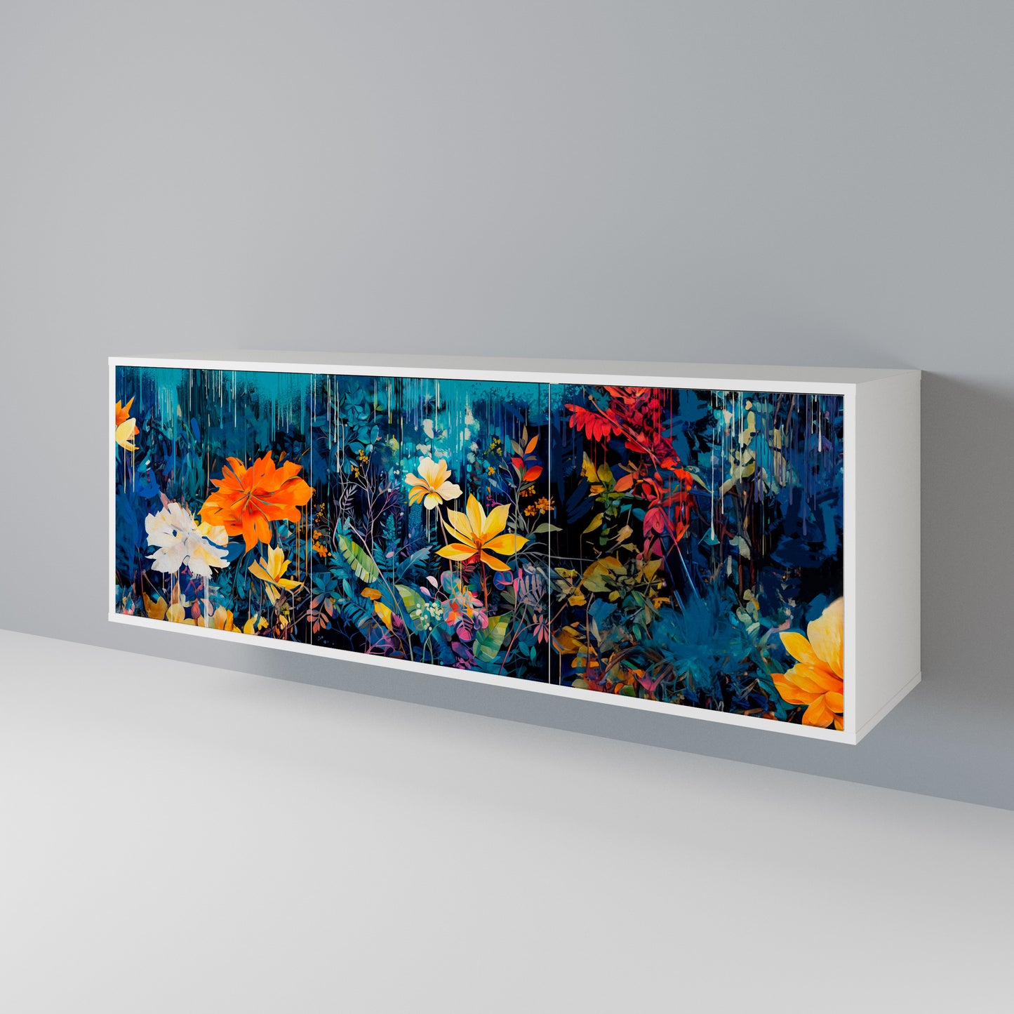 MIDNIGHT BLOSSOM Aparador de 3 Puertas
