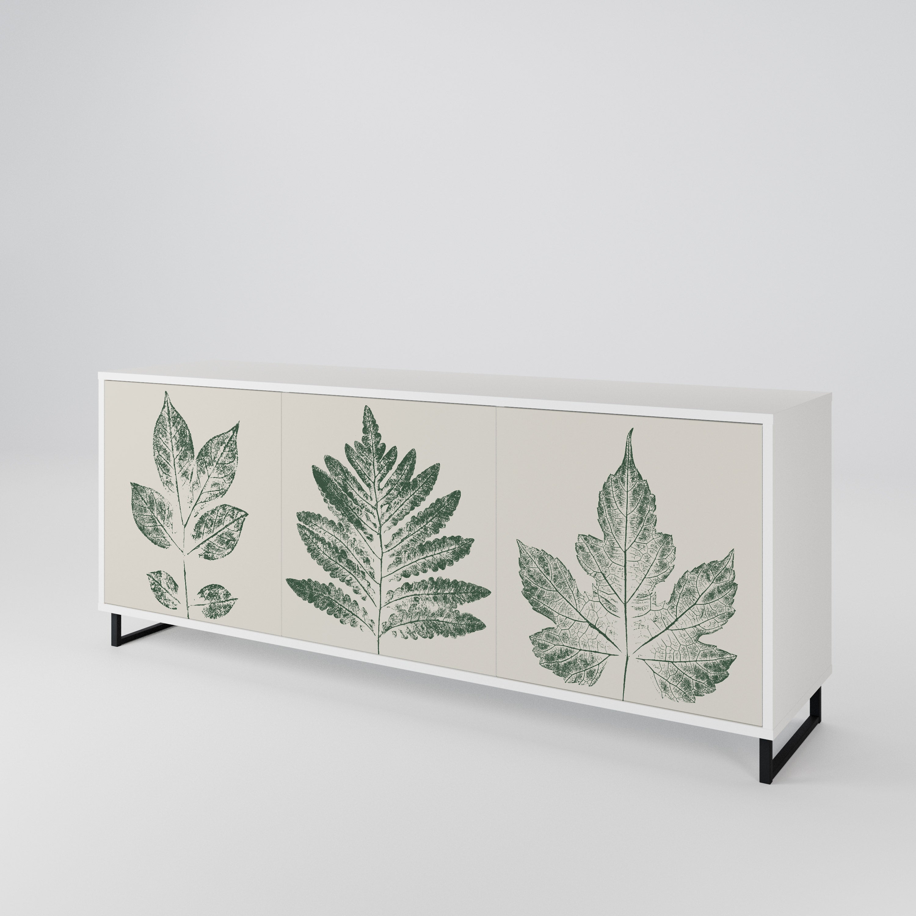GREEN LEAFY STAMPS Aparador de 3 Puertas