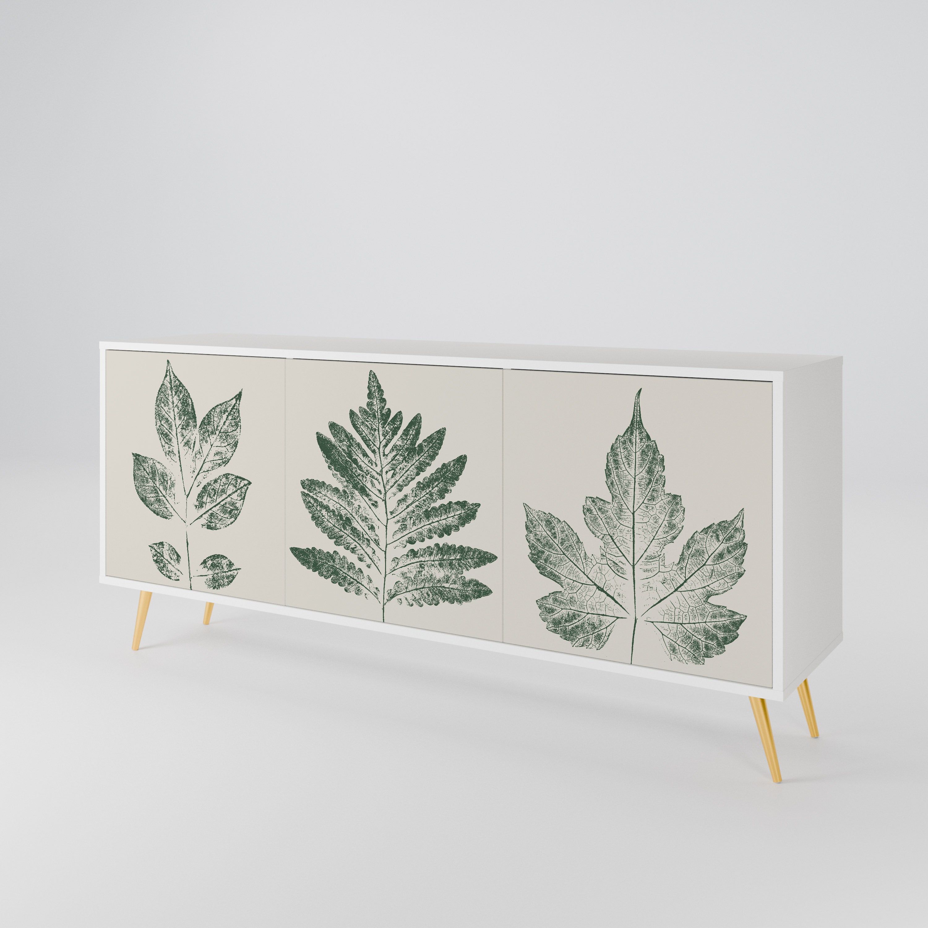 GREEN LEAFY STAMPS Aparador de 3 Puertas