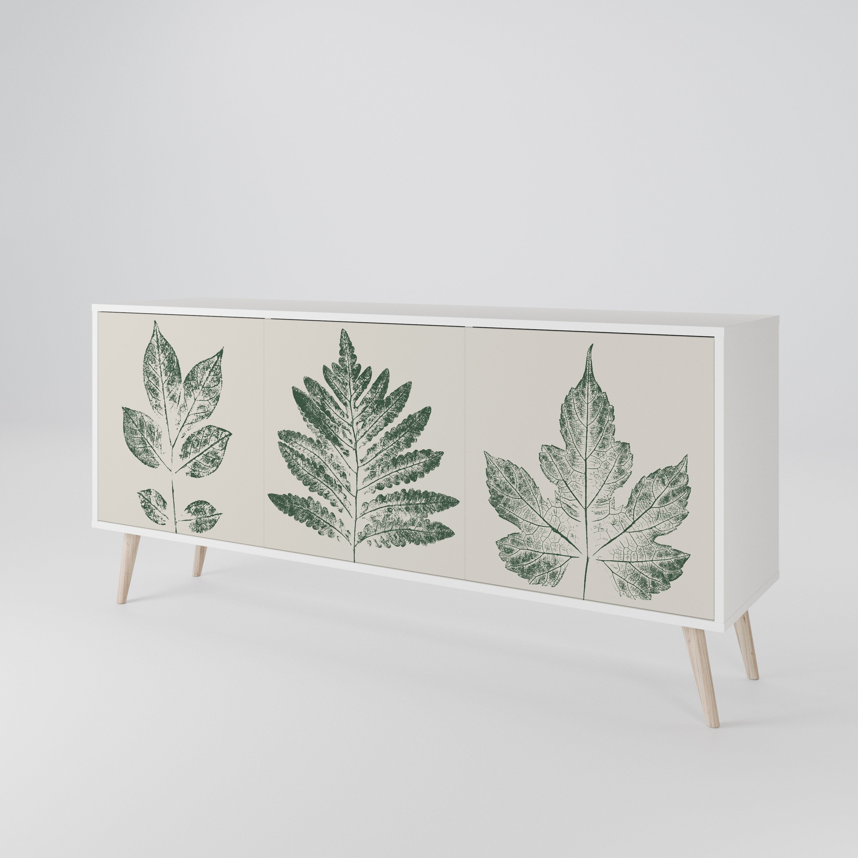 GREEN LEAFY STAMPS Aparador de 3 Puertas