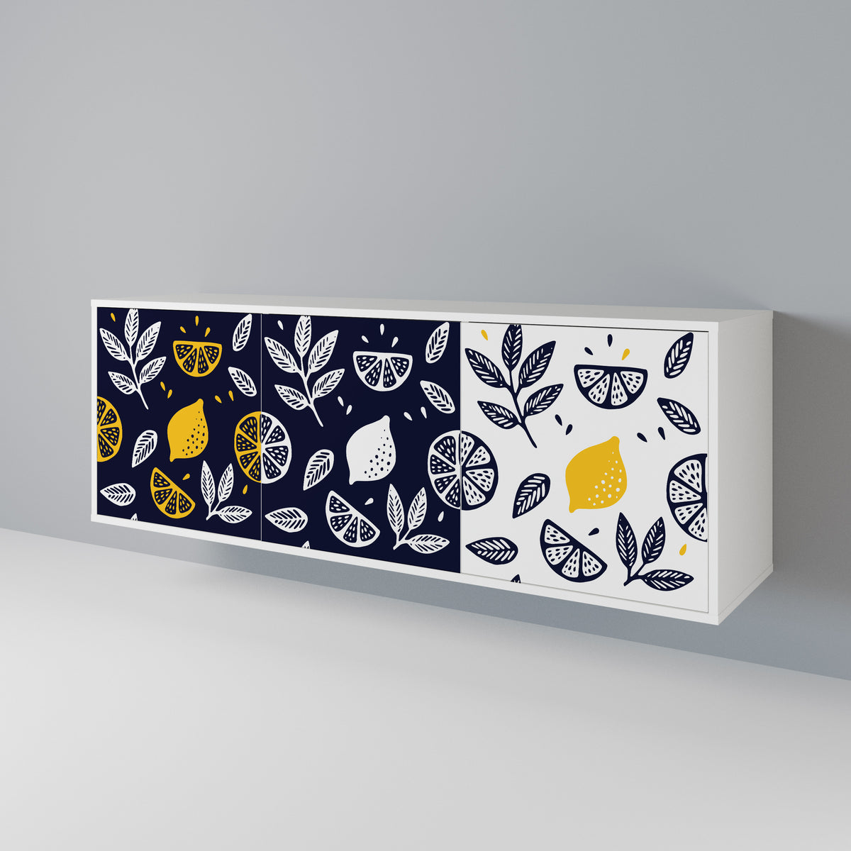 CITRUS BLACK AND WHITE Aparador de 3 Puertas