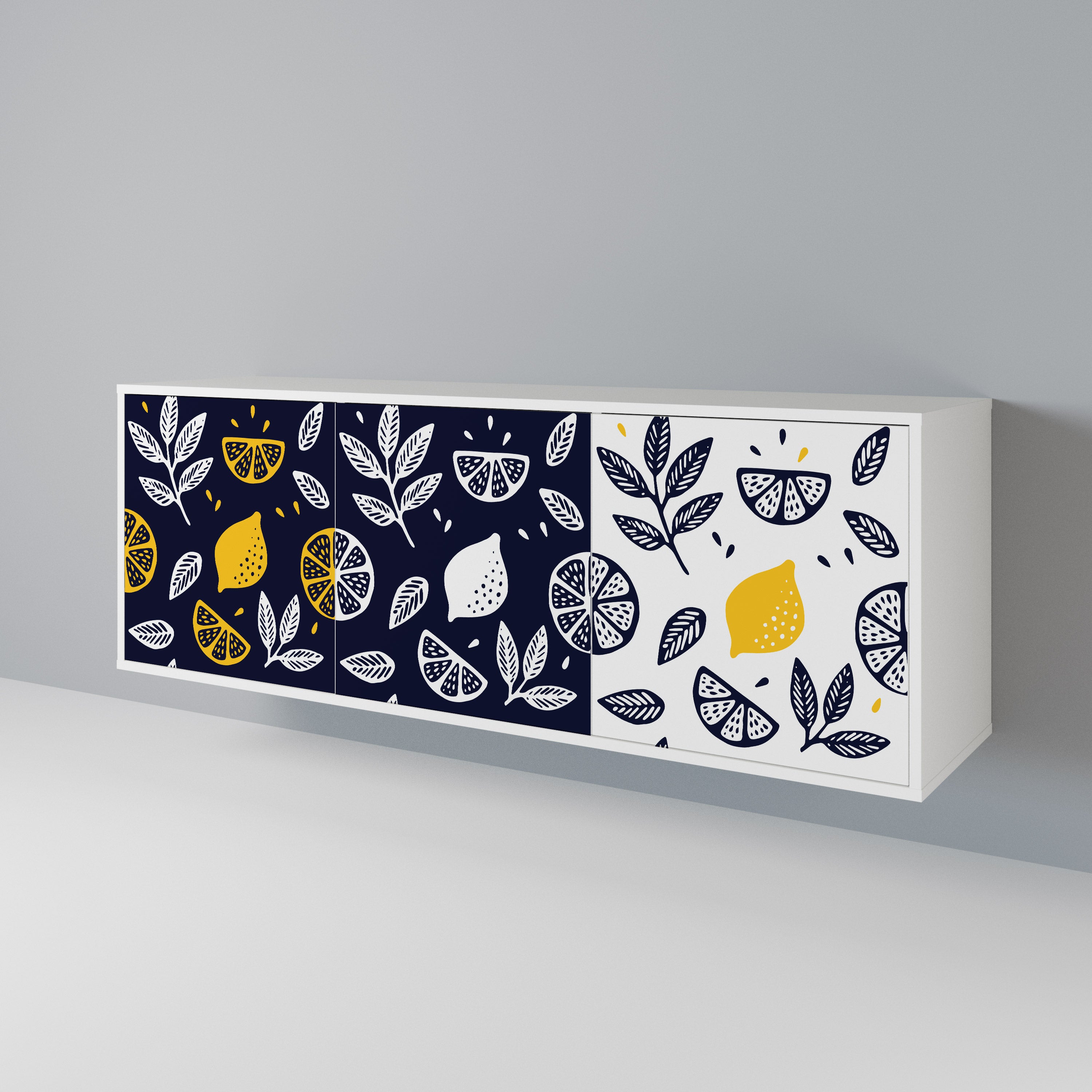 CITRUS BLACK AND WHITE Aparador de 3 Puertas