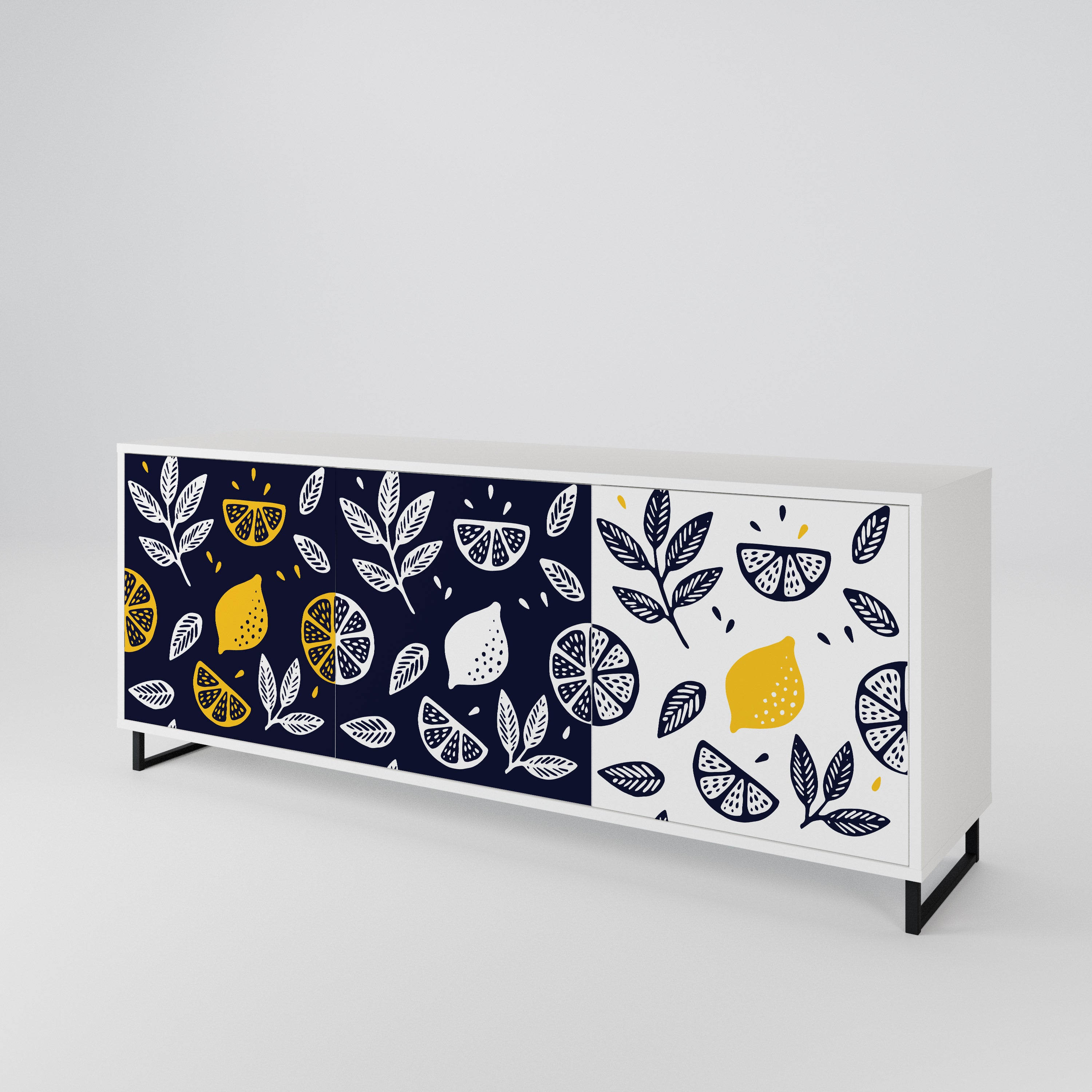 CITRUS BLACK AND WHITE Aparador de 3 Puertas