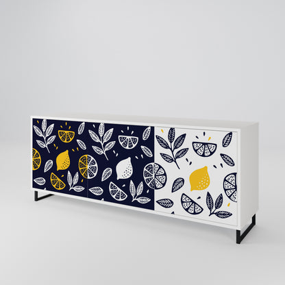 CITRUS BLACK AND WHITE Aparador de 3 Puertas