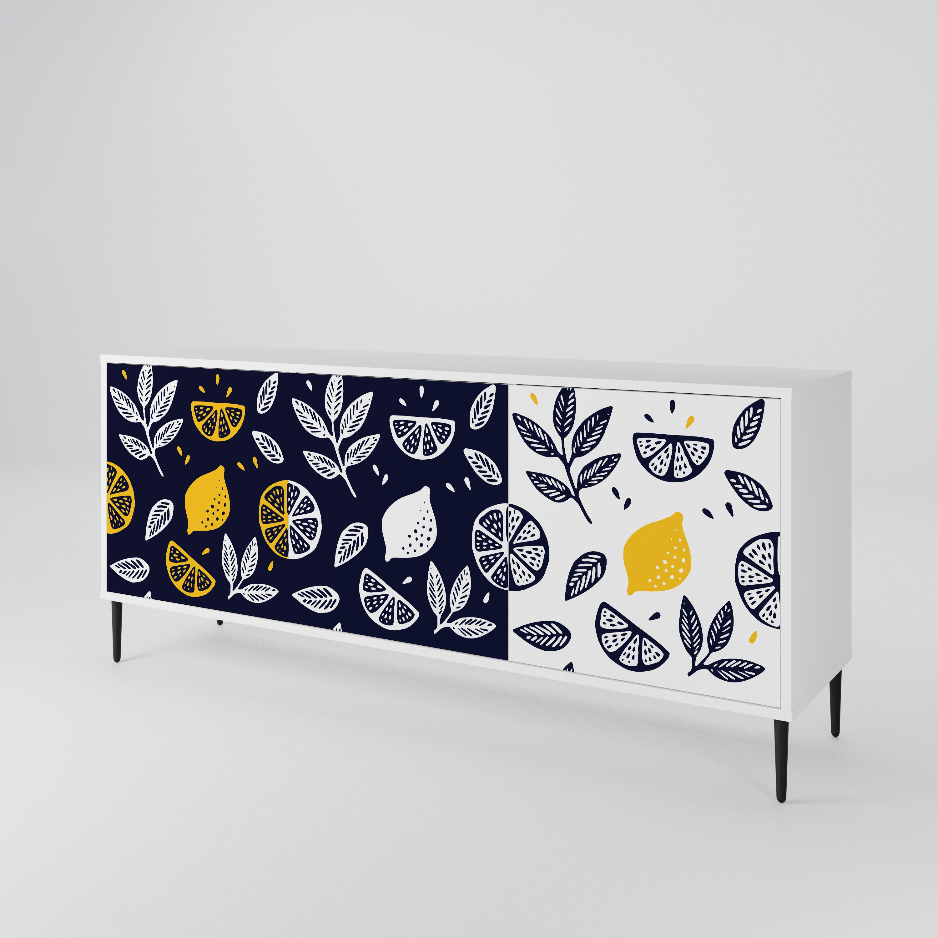 CITRUS BLACK AND WHITE Aparador de 3 Puertas