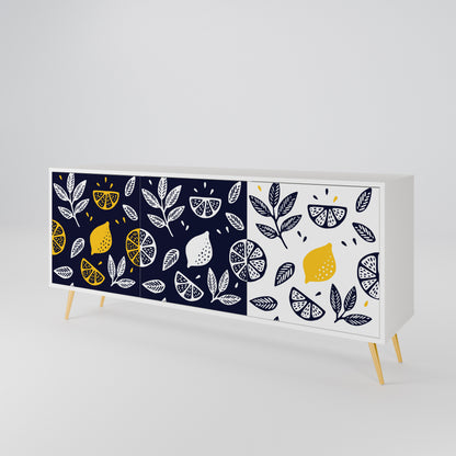 CITRUS BLACK AND WHITE Aparador de 3 Puertas
