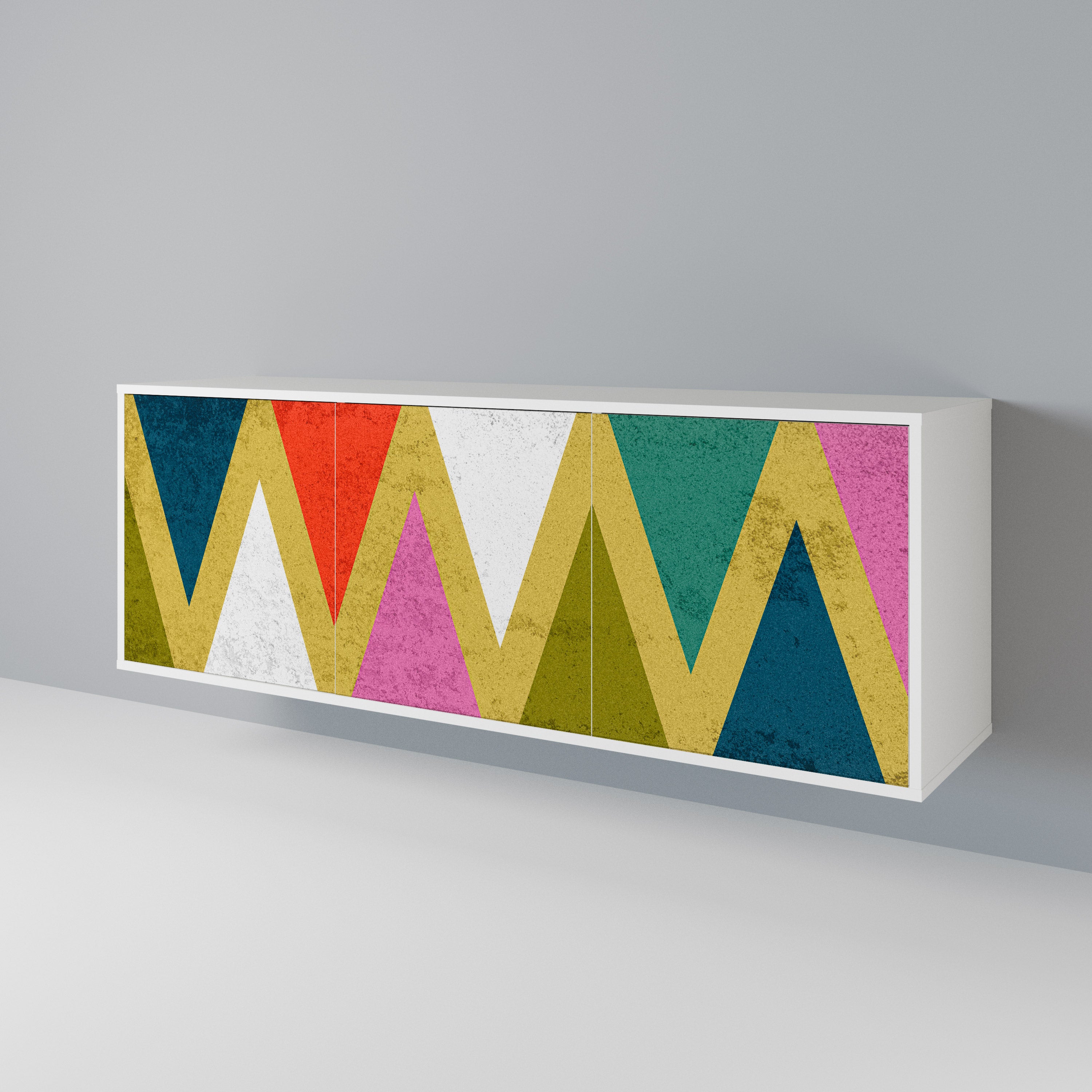COLORFUL TRIANGLES Aparador de 3 Puertas