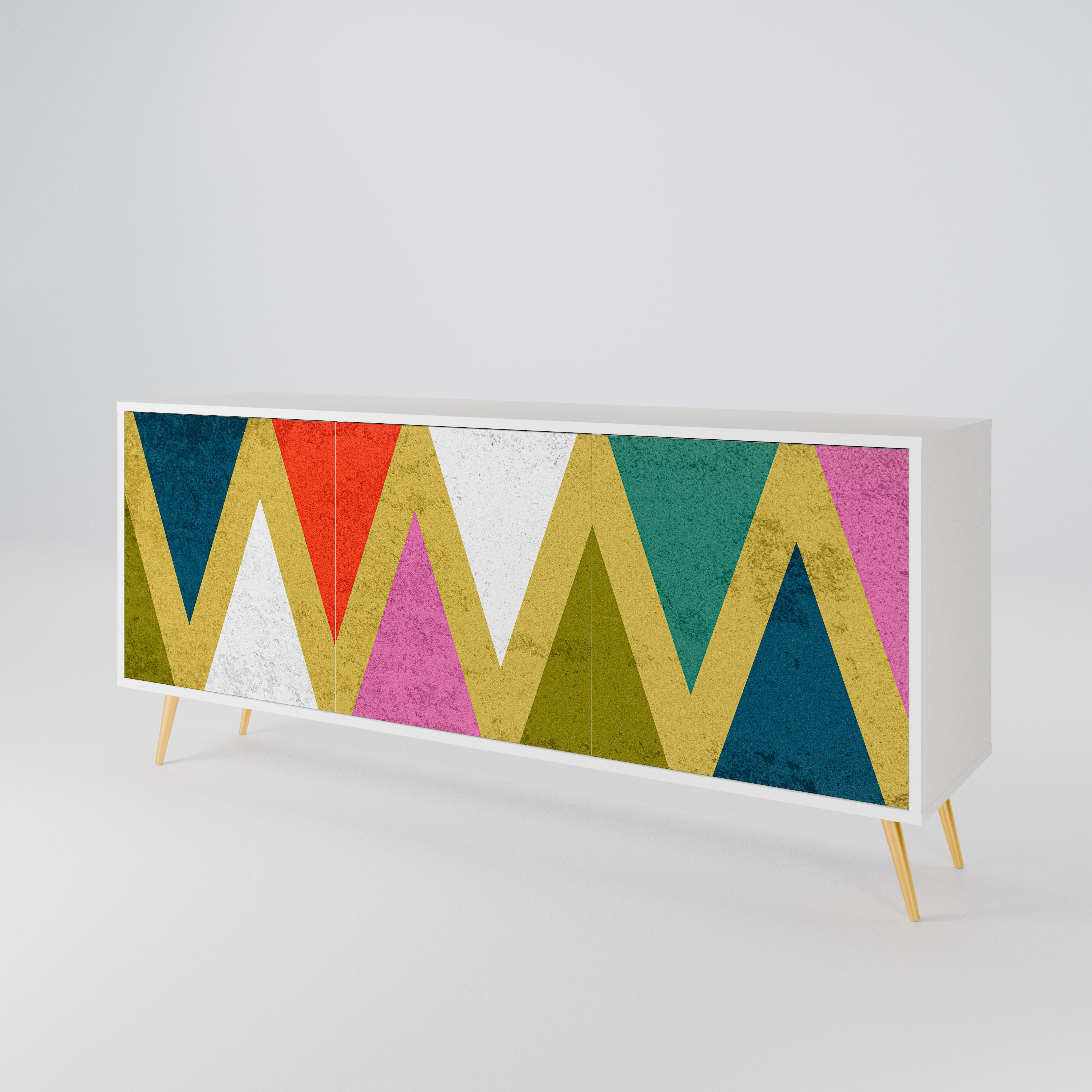 COLORFUL TRIANGLES Aparador de 3 Puertas