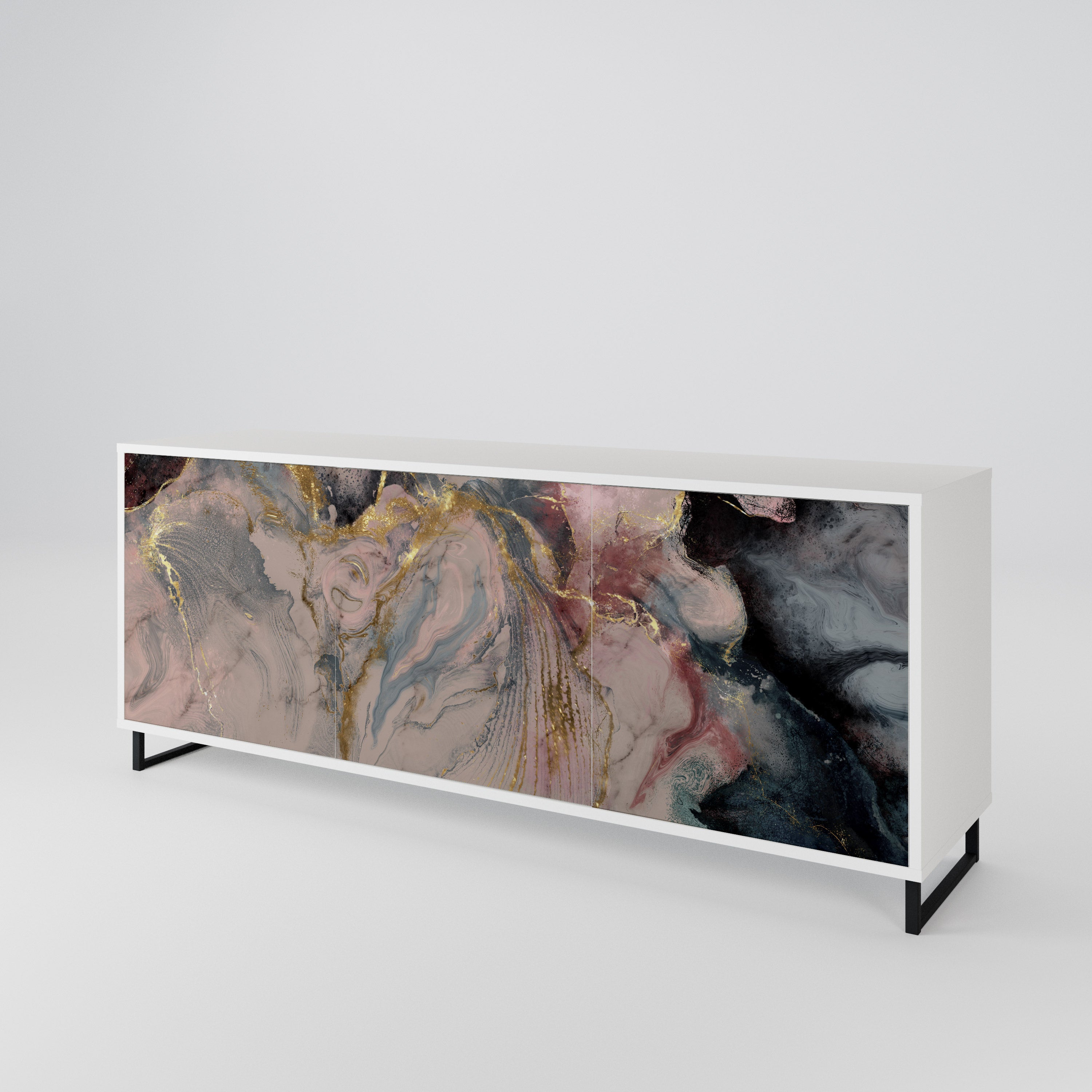 GILDED SWIRLS Aparador de 3 Puertas