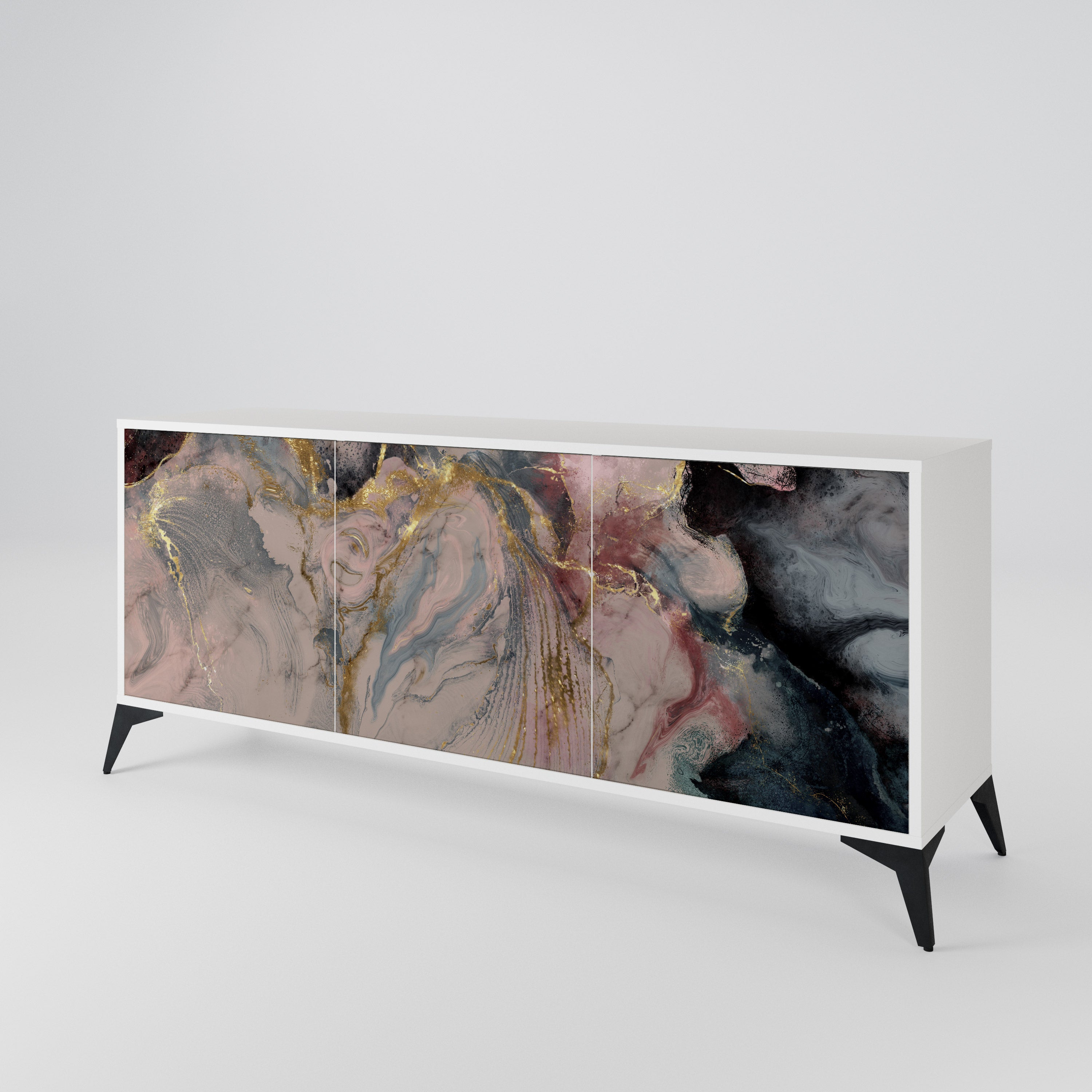 GILDED SWIRLS Aparador de 3 Puertas