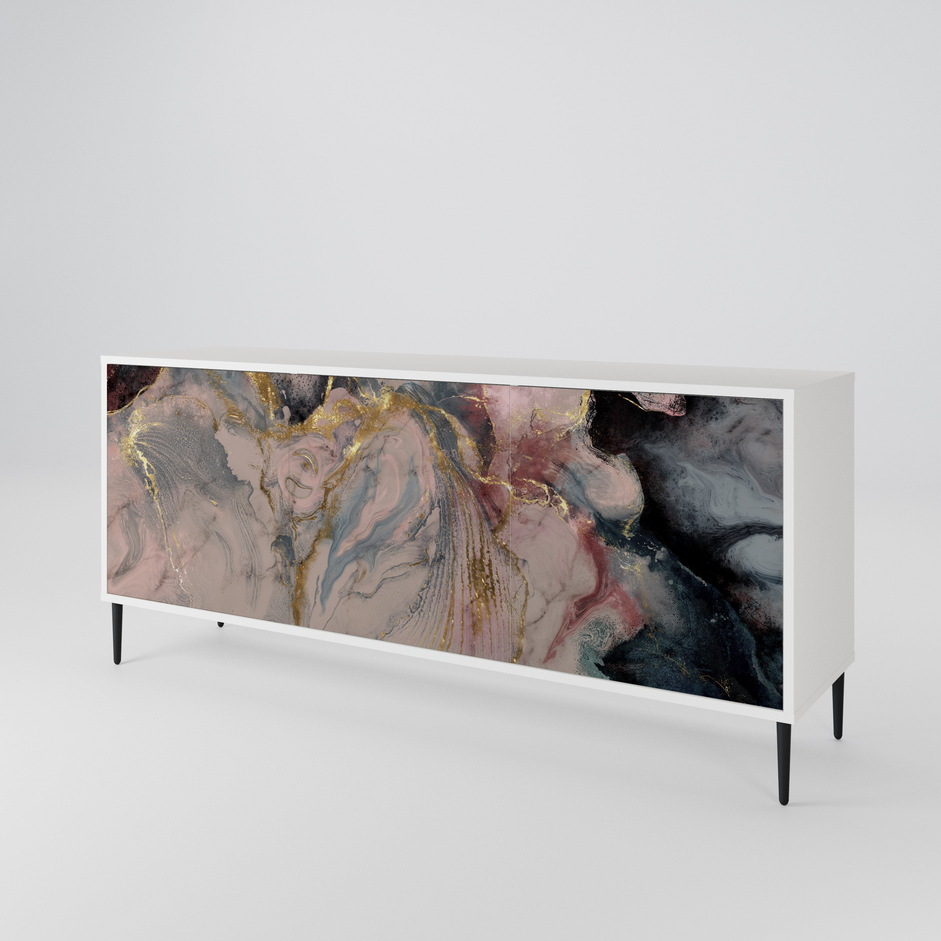 GILDED SWIRLS Aparador de 3 Puertas