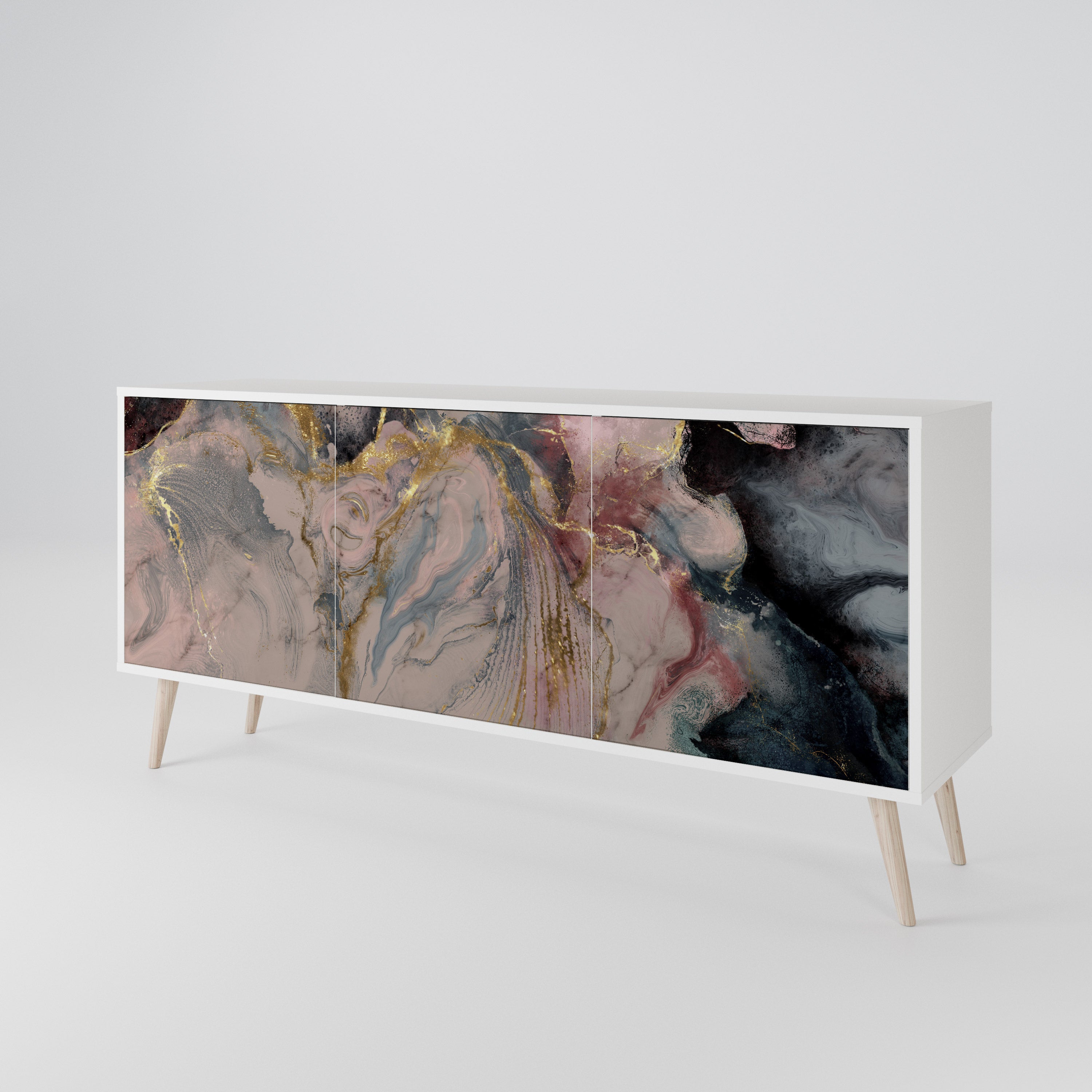 GILDED SWIRLS Aparador de 3 Puertas