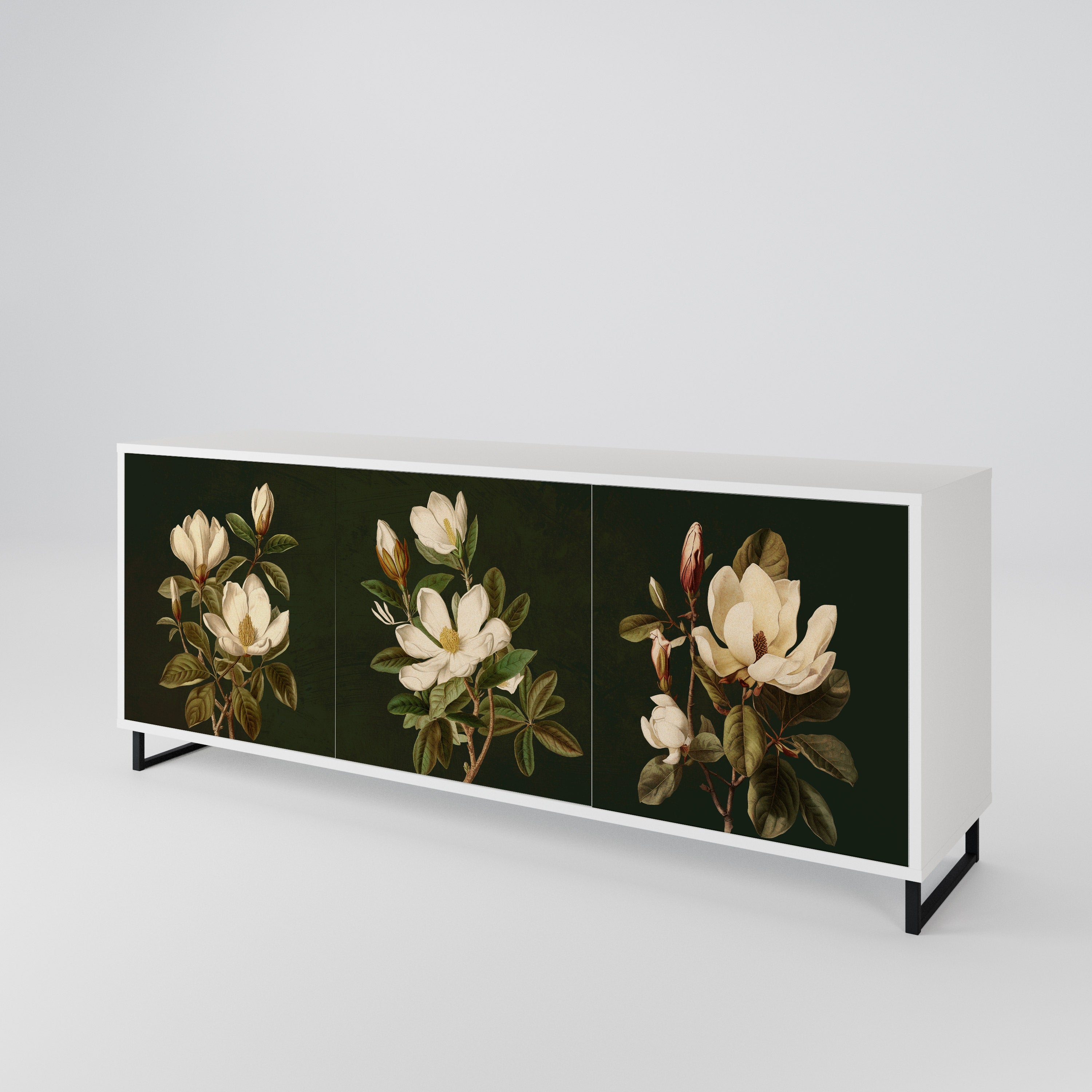 FLORAL NOIR Aparador de 3 Puertas