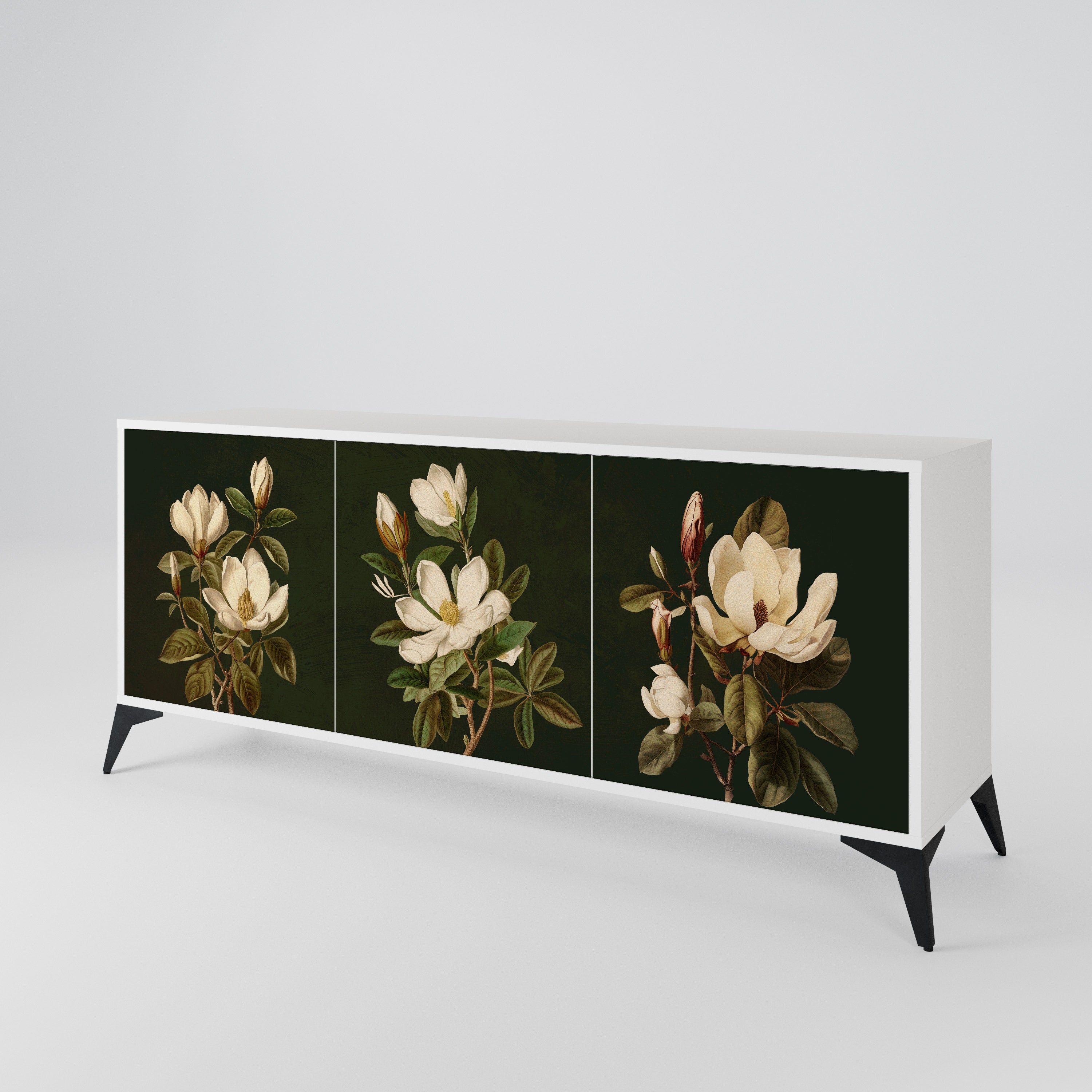 FLORAL NOIR Aparador de 3 Puertas