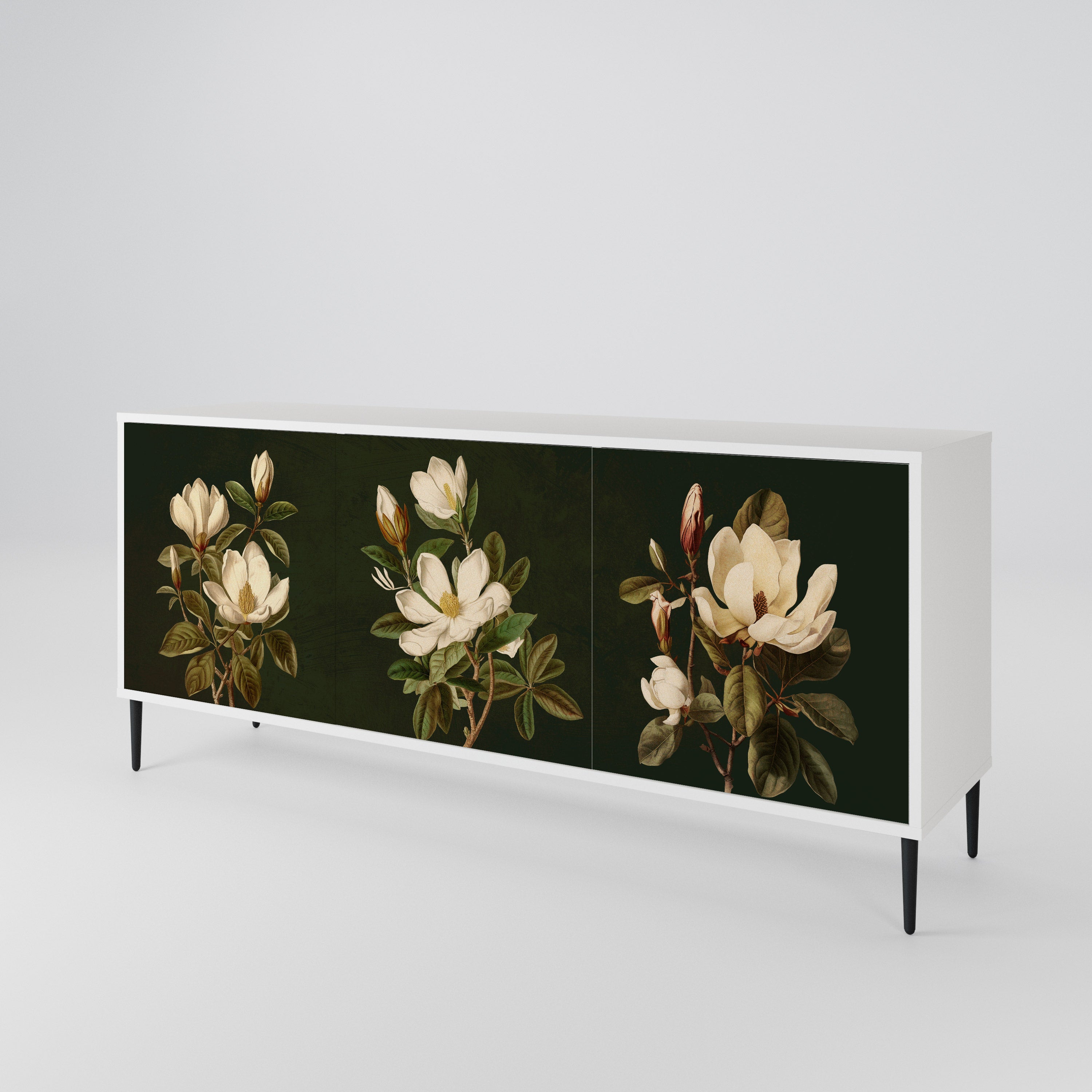 FLORAL NOIR Aparador de 3 Puertas