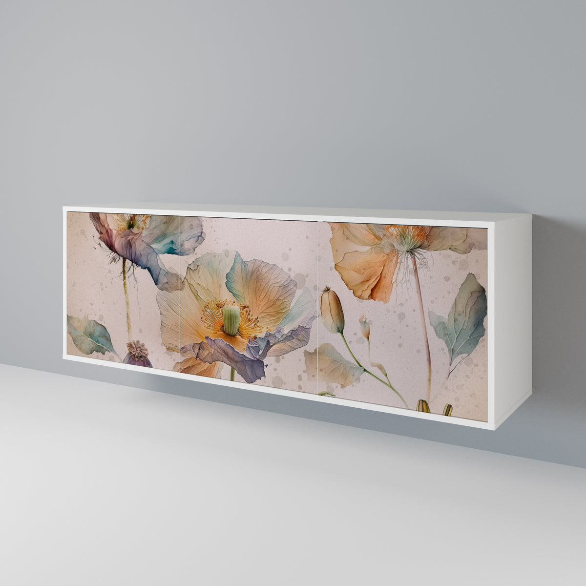 SOFTEN POPPY 3-Door Sideboard