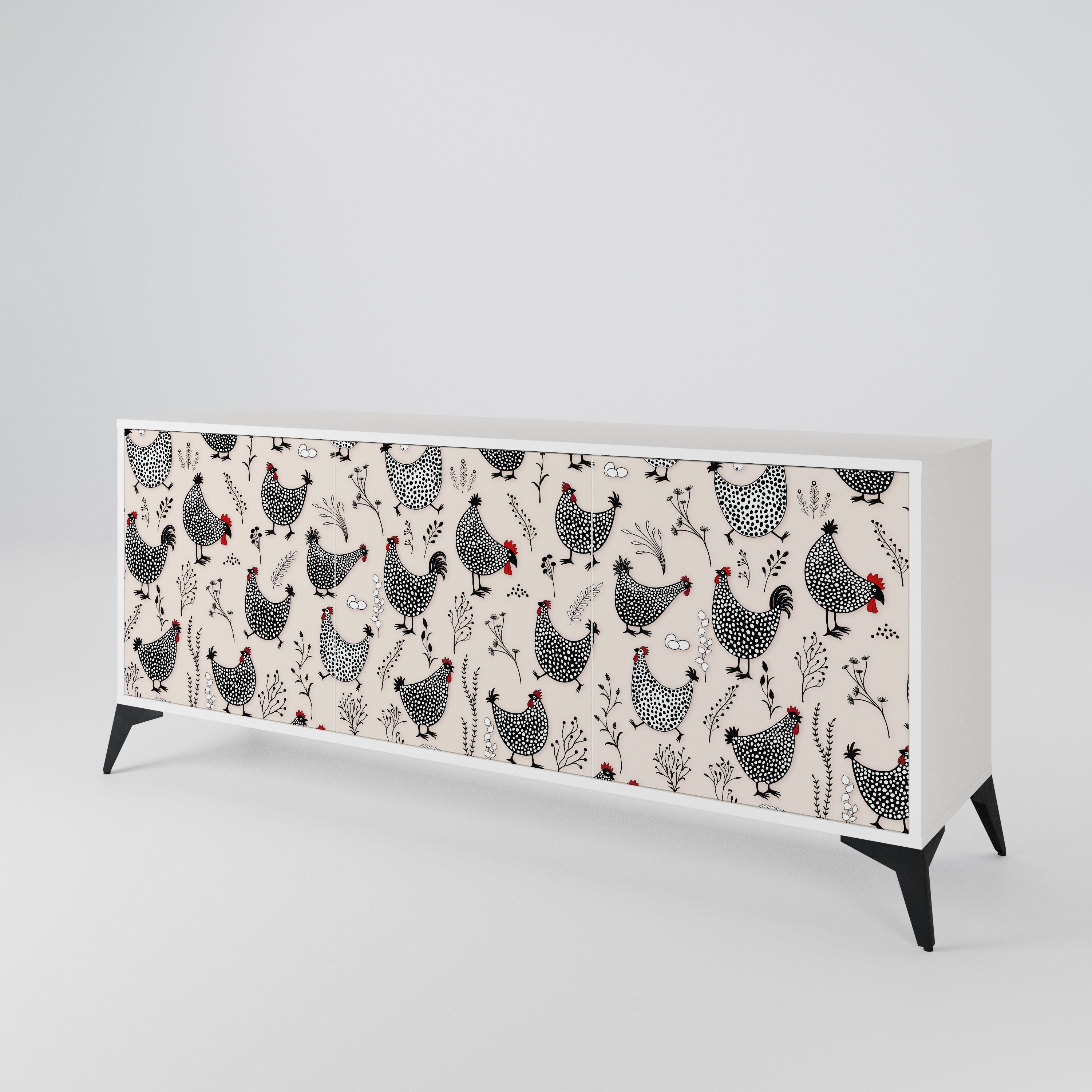 HAPPY HENS Aparador de 3 Puertas