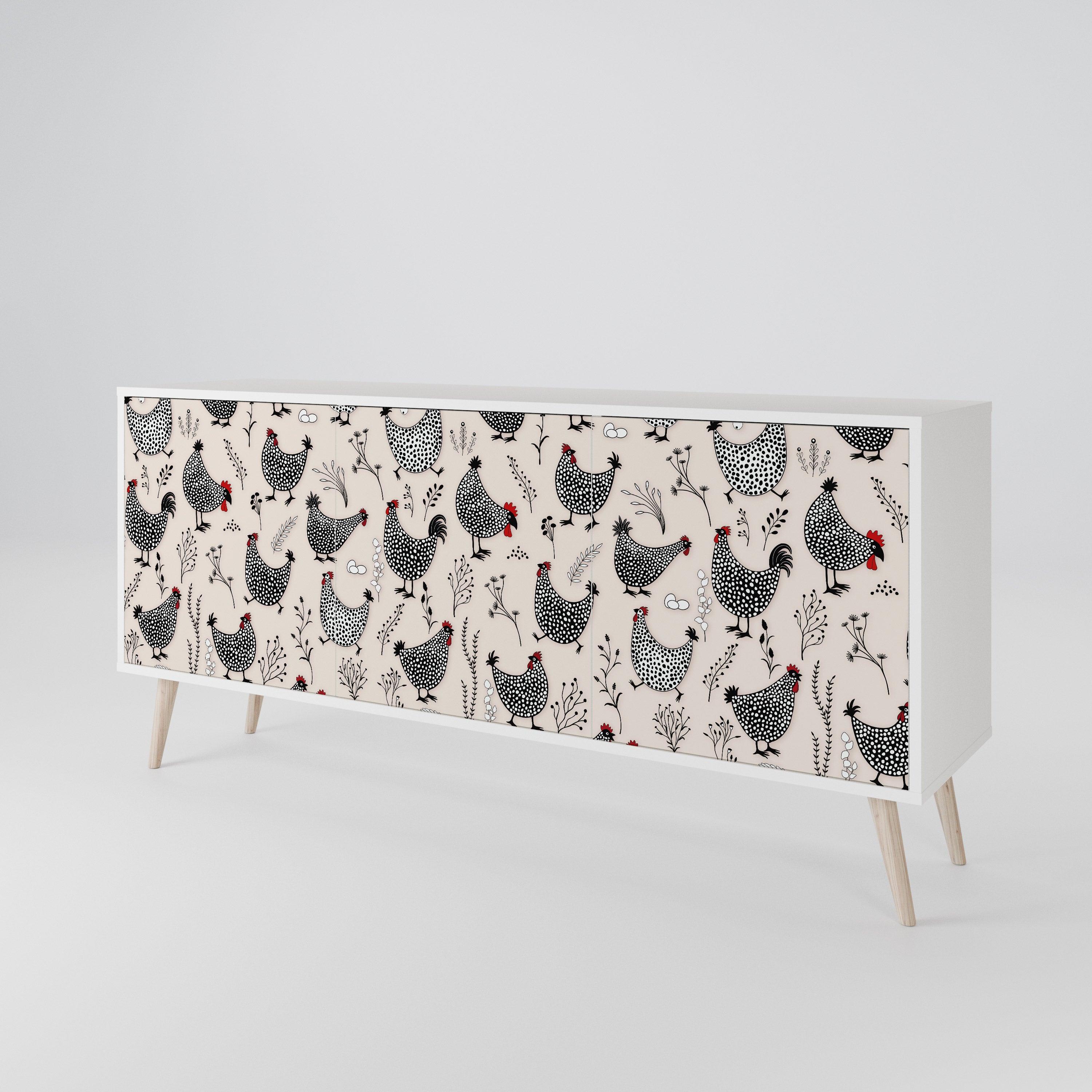 HAPPY HENS Aparador de 3 Puertas