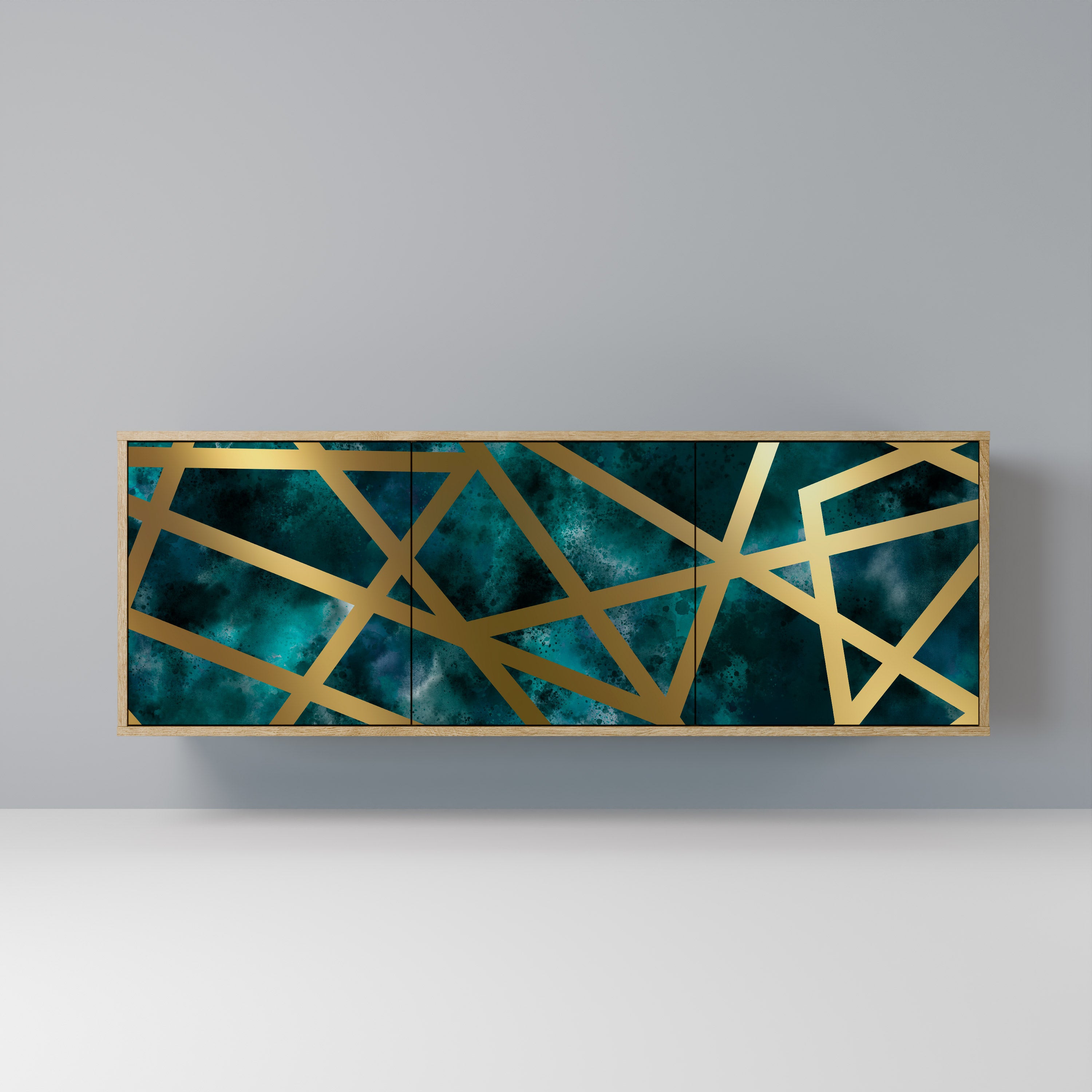 THE LABYRINTH OF GOLD 3-Door Sideboard in Oak Effect