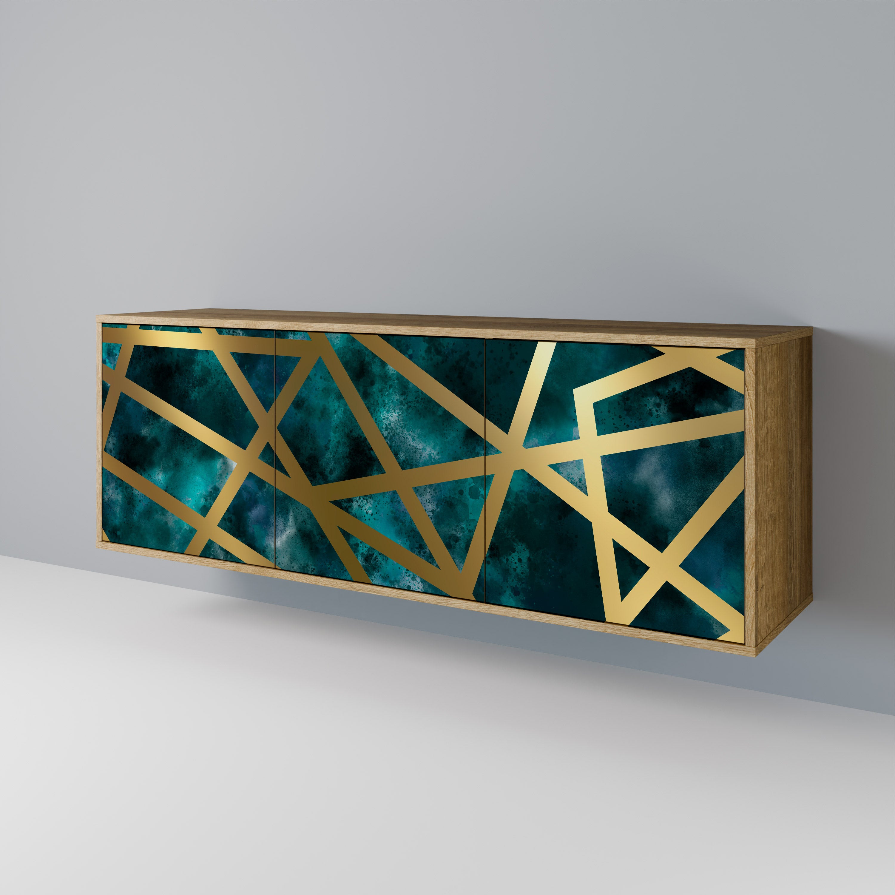 THE LABYRINTH OF GOLD 3-Door Sideboard in Oak Effect