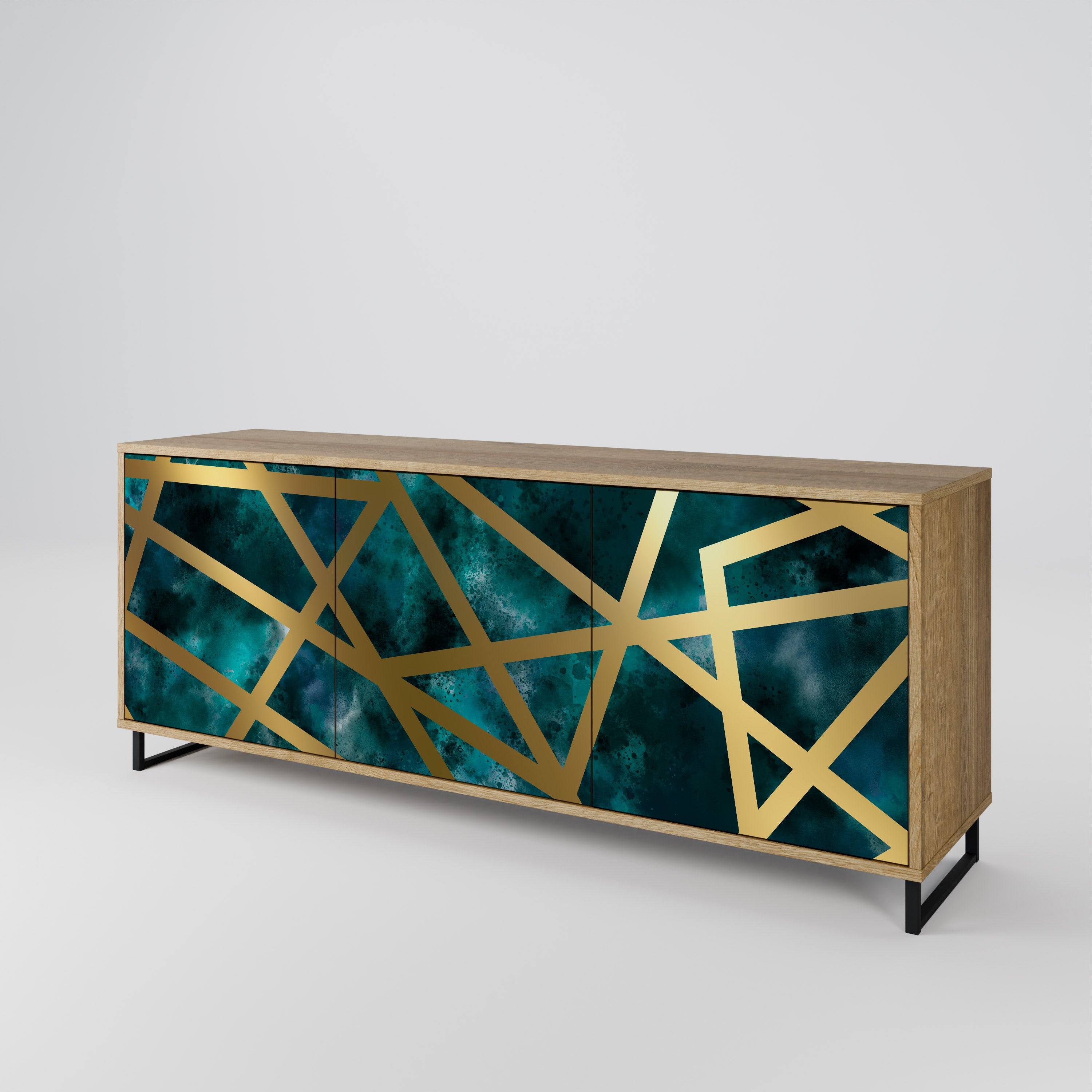THE LABYRINTH OF GOLD 3-Door Sideboard in Oak Effect