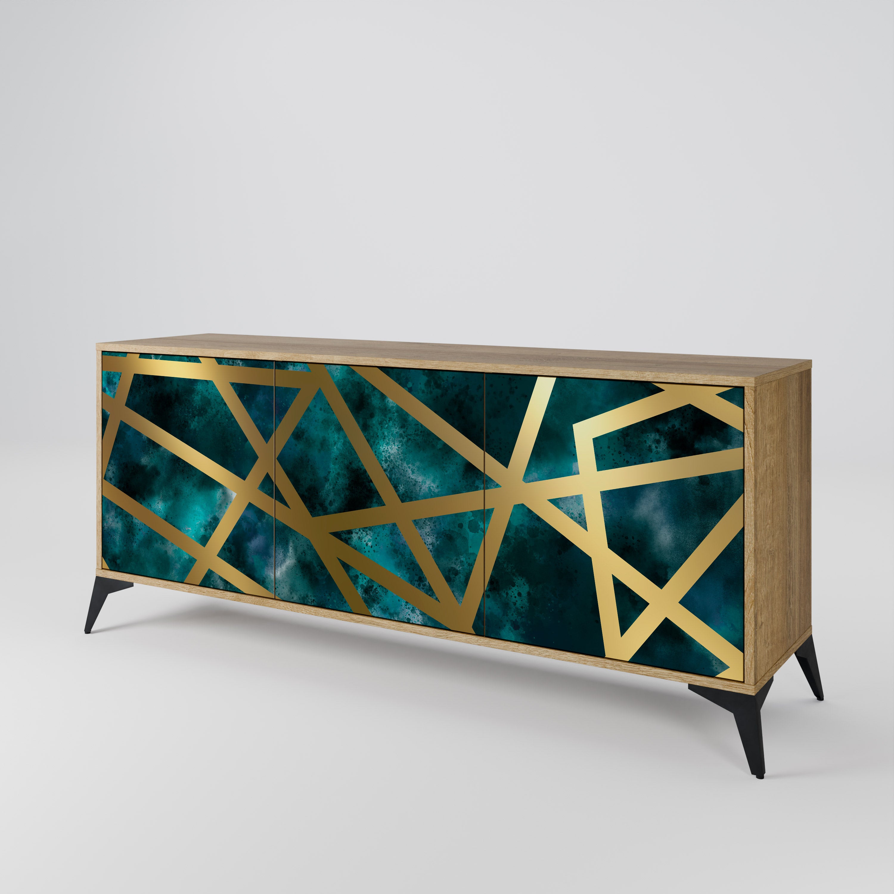 THE LABYRINTH OF GOLD 3-Door Sideboard in Oak Effect