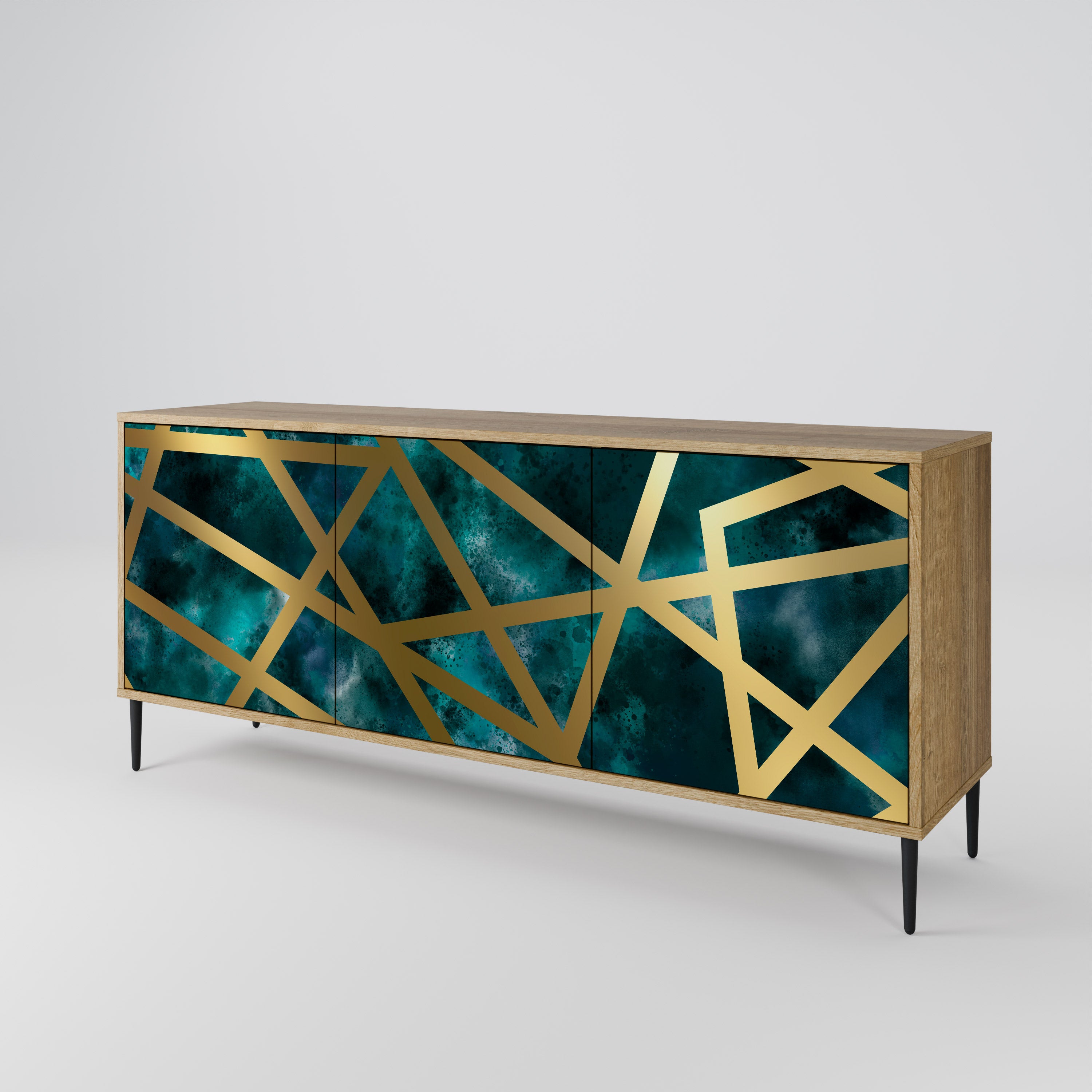 THE LABYRINTH OF GOLD 3-Door Sideboard in Oak Effect