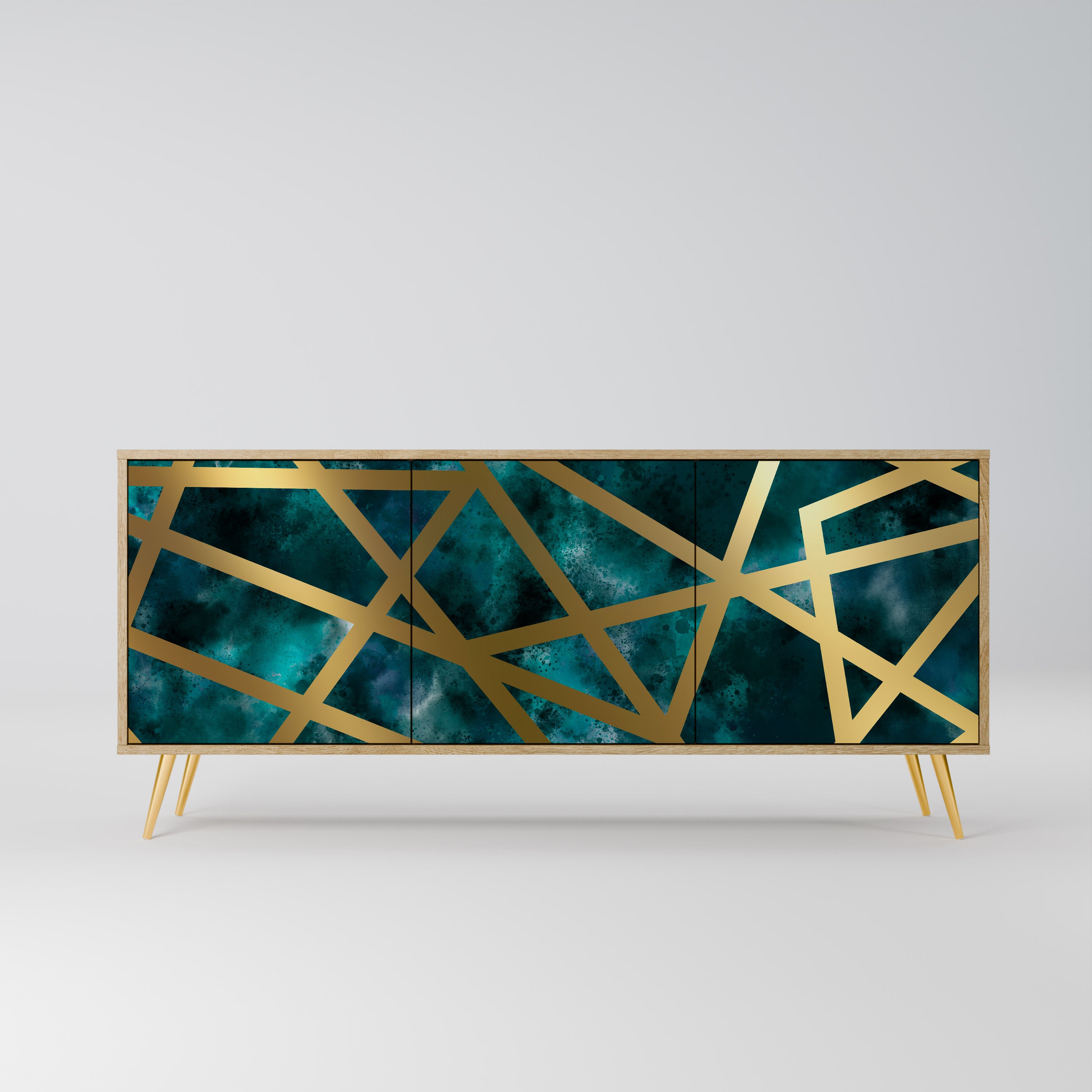 THE LABYRINTH OF GOLD 3-Door Sideboard in Oak Effect