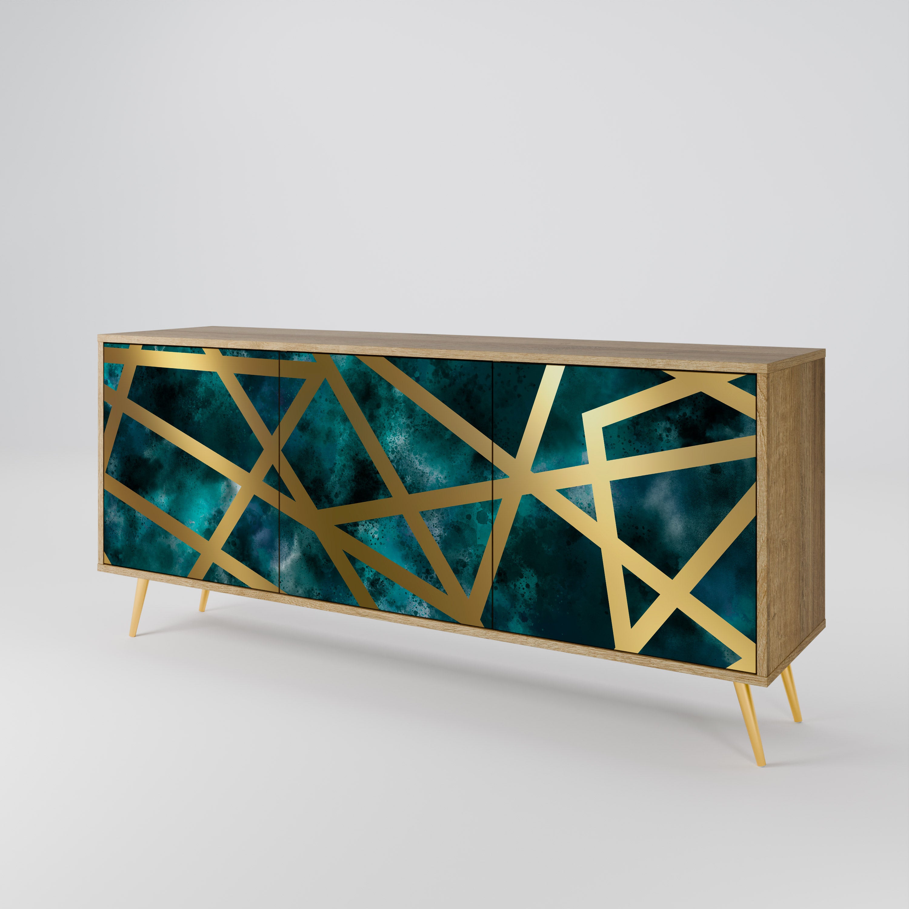 THE LABYRINTH OF GOLD 3-Door Sideboard in Oak Effect