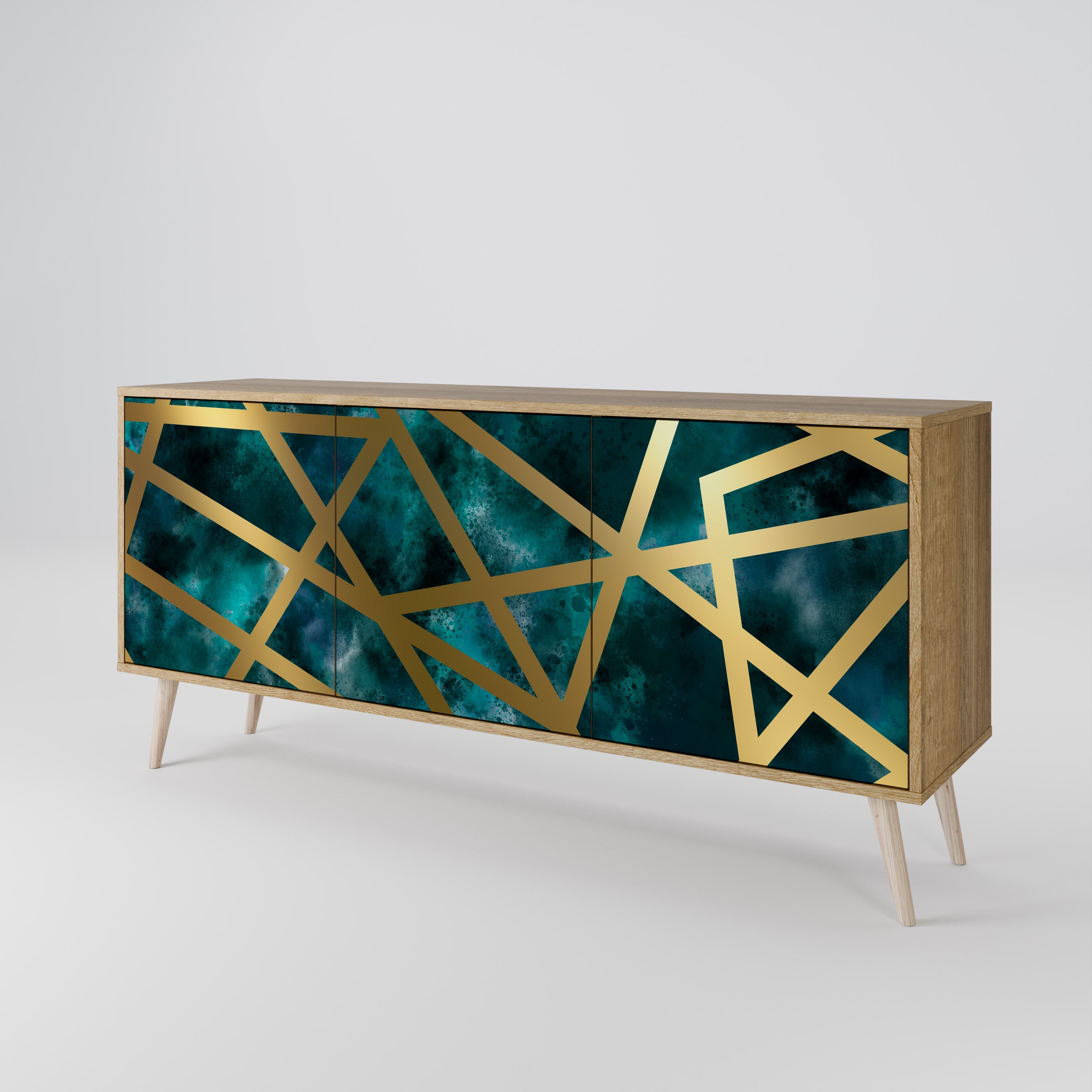THE LABYRINTH OF GOLD 3-Door Sideboard in Oak Effect