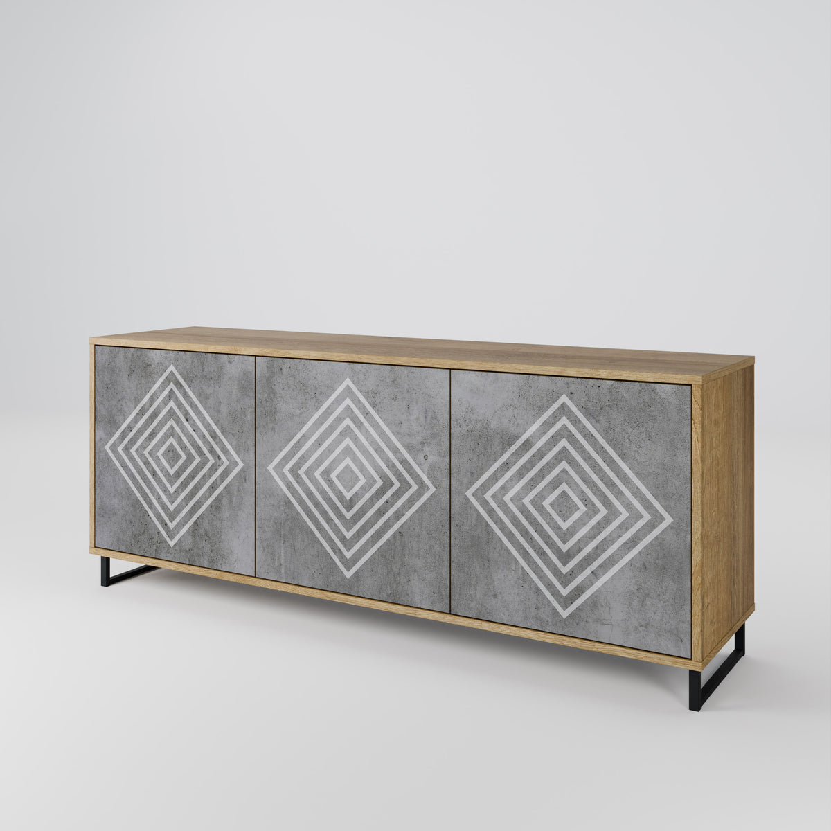 POLYGONAL ARTISTRY Aparador de 3 Puertas