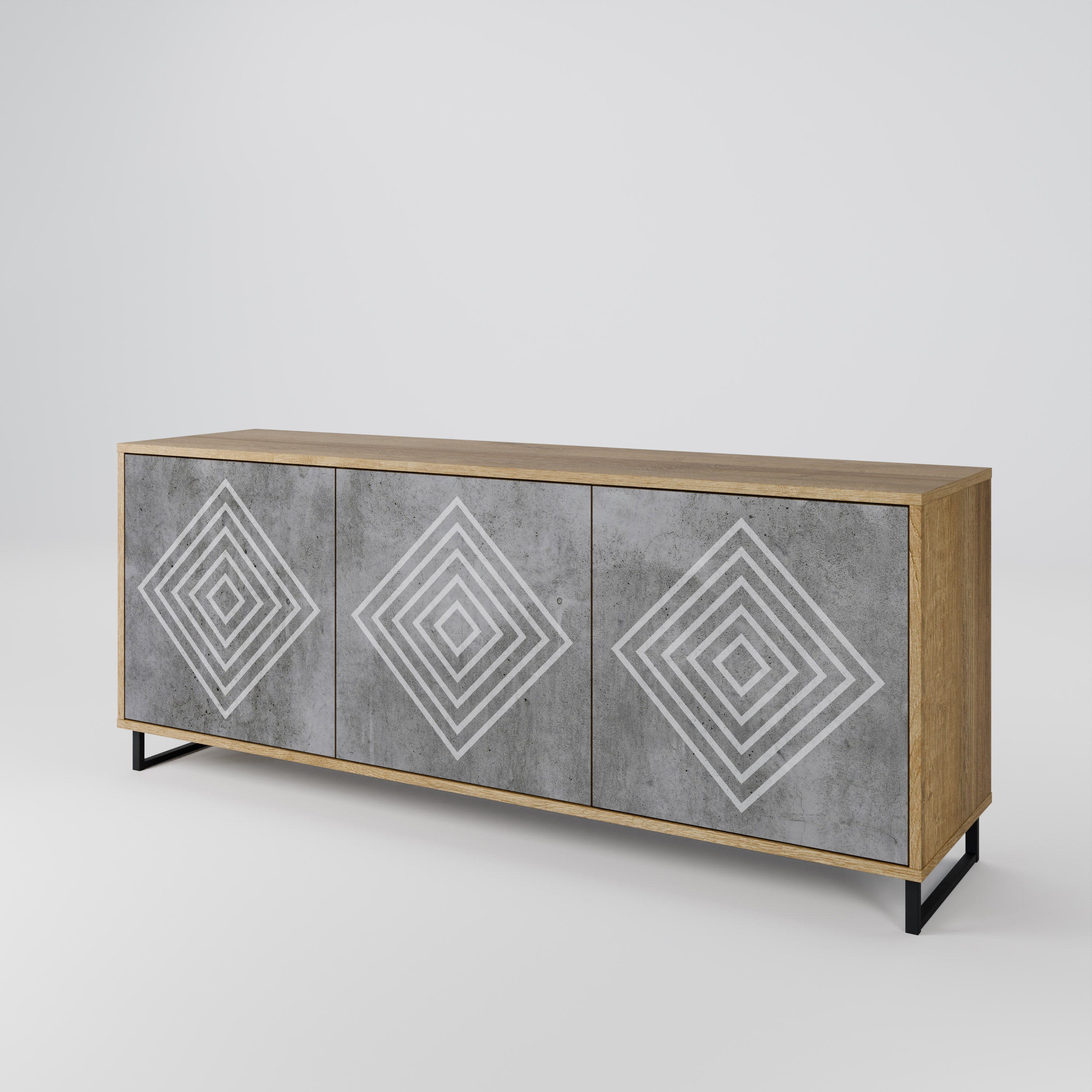 POLYGONAL ARTISTRY 3-Door Sideboard