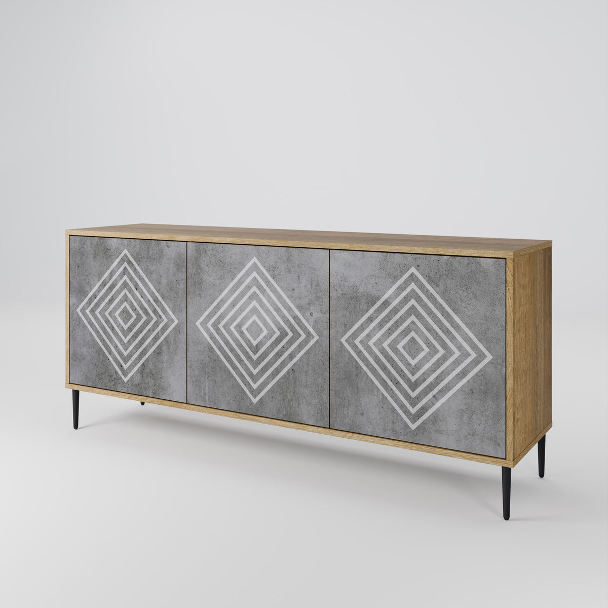 POLYGONAL ARTISTRY Aparador de 3 Puertas