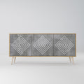 POLYGONAL ARTISTRY 3-Door Sideboard in Oak Effect
