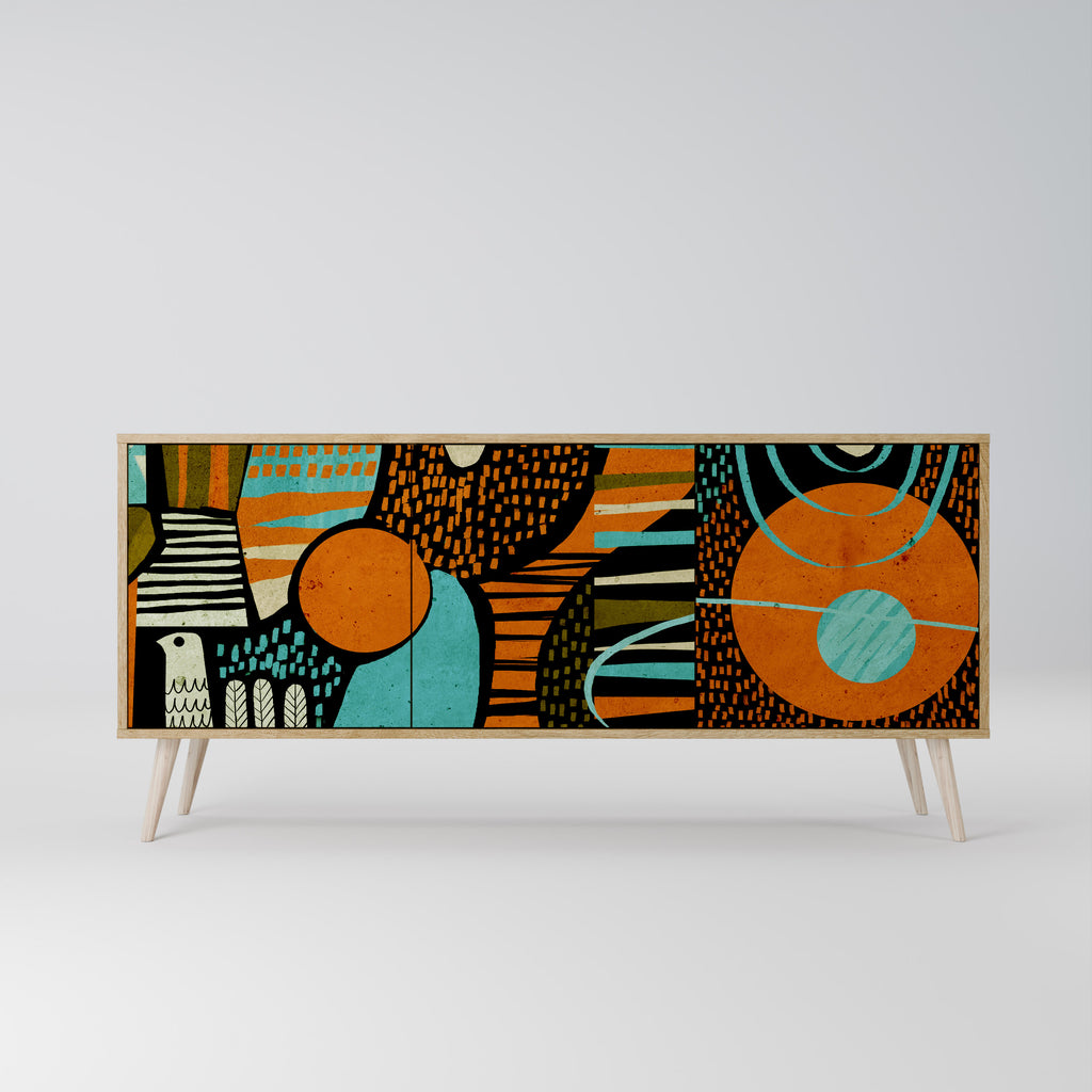 GEODE GLIMMER 3-Door Sideboard in Oak Effect